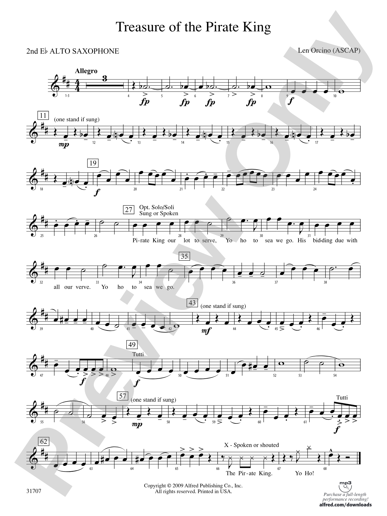 Treasure of the Pirate King: 2nd E-flat Alto Saxophone