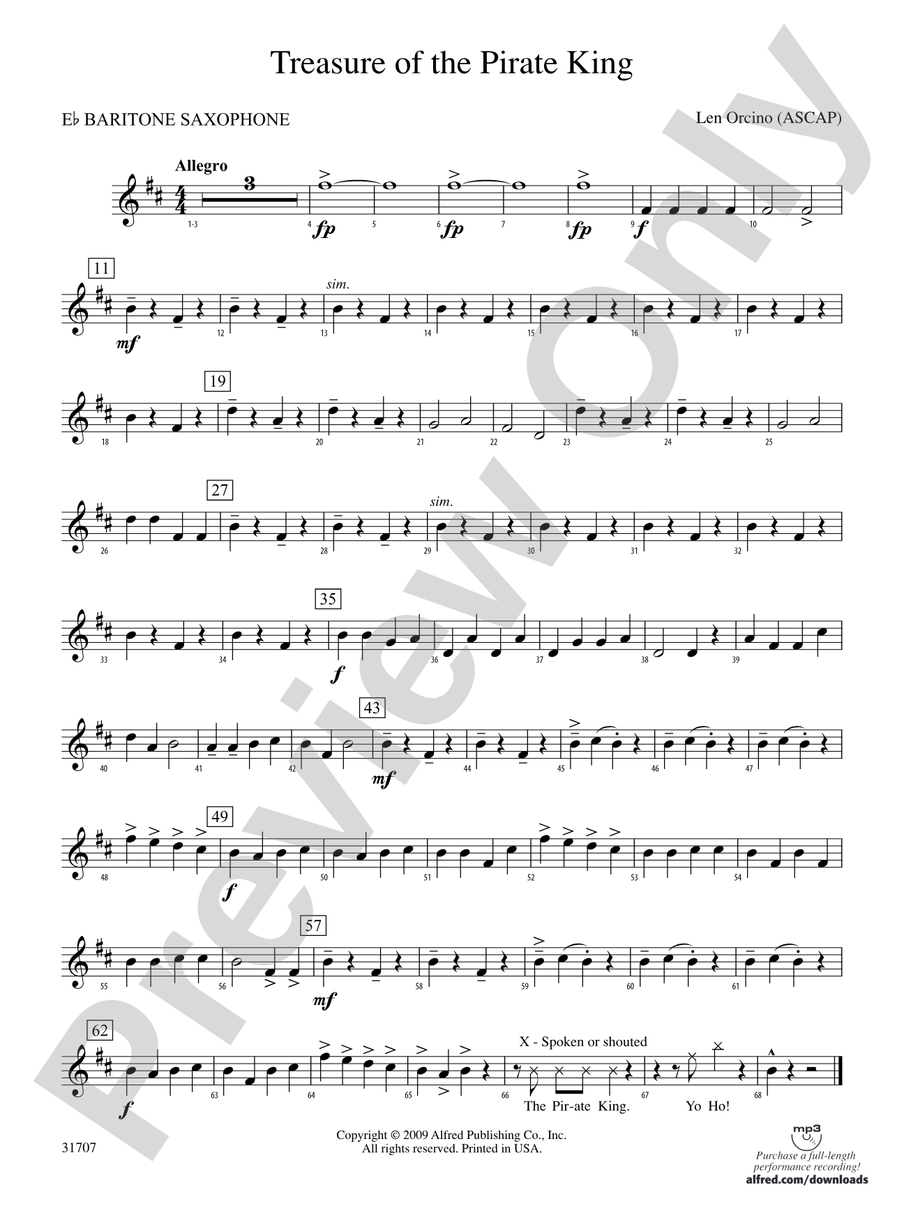 Treasure of the Pirate King: E-flat Baritone Saxophone