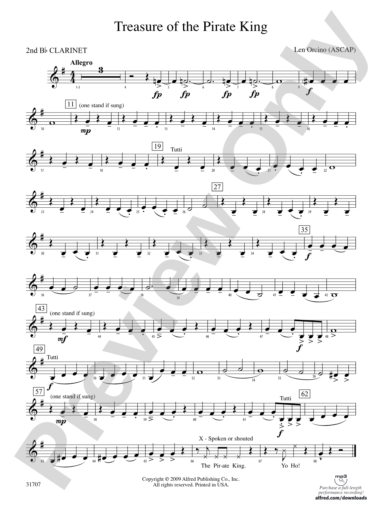 Treasure of the Pirate King: 2nd B-flat Clarinet