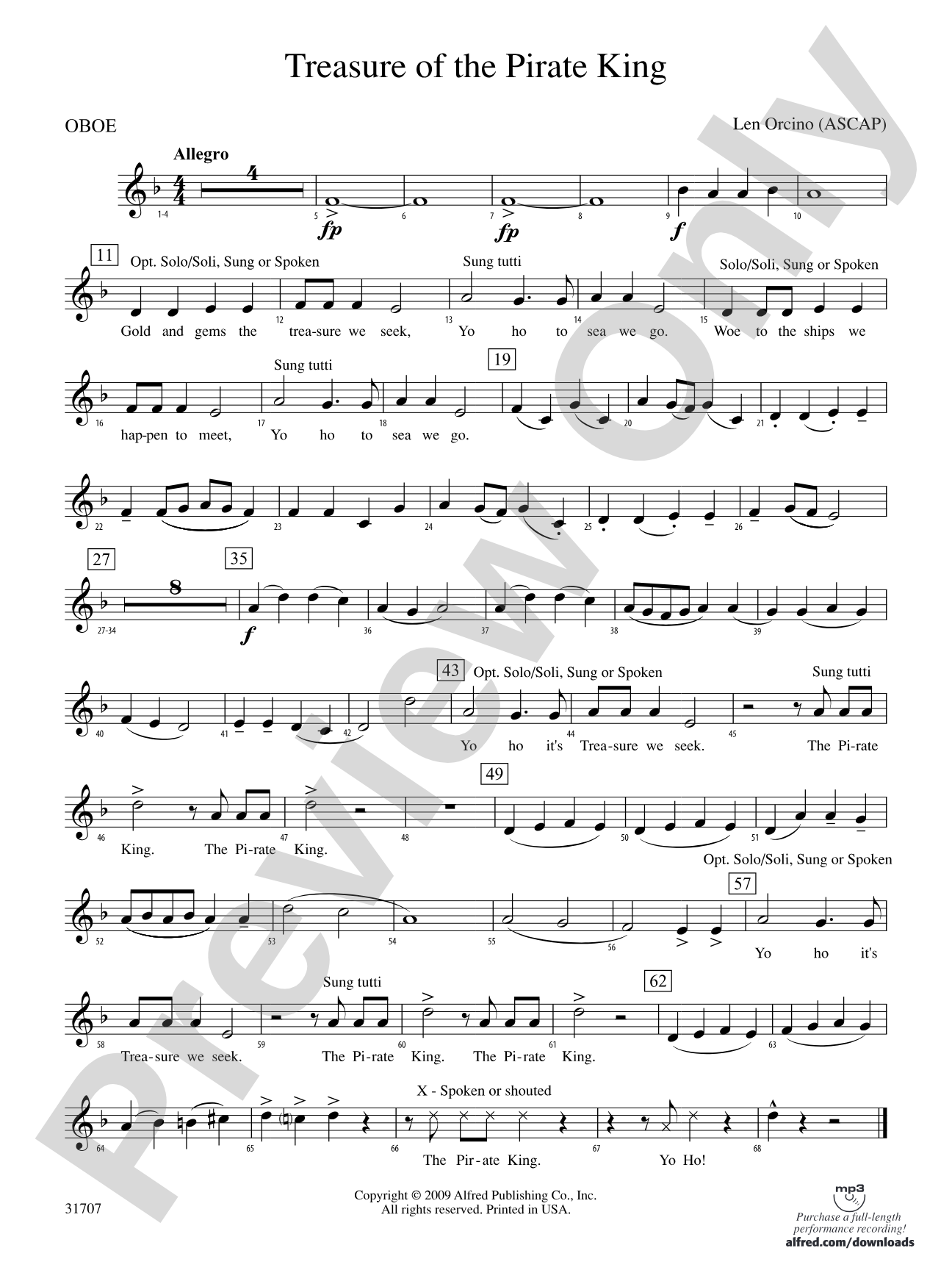 Treasure of the Pirate King: Oboe