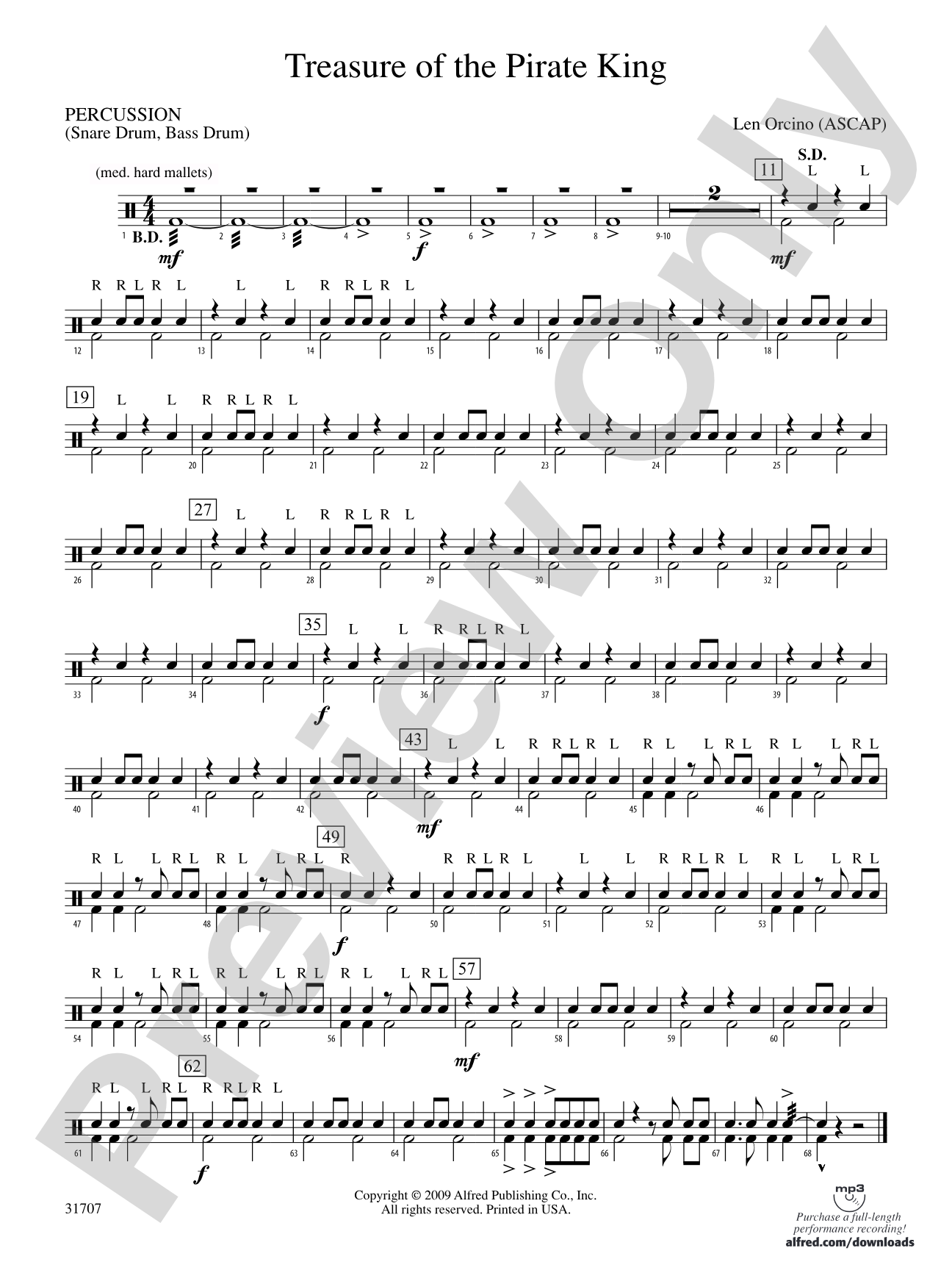 Treasure of the Pirate King: 1st Percussion