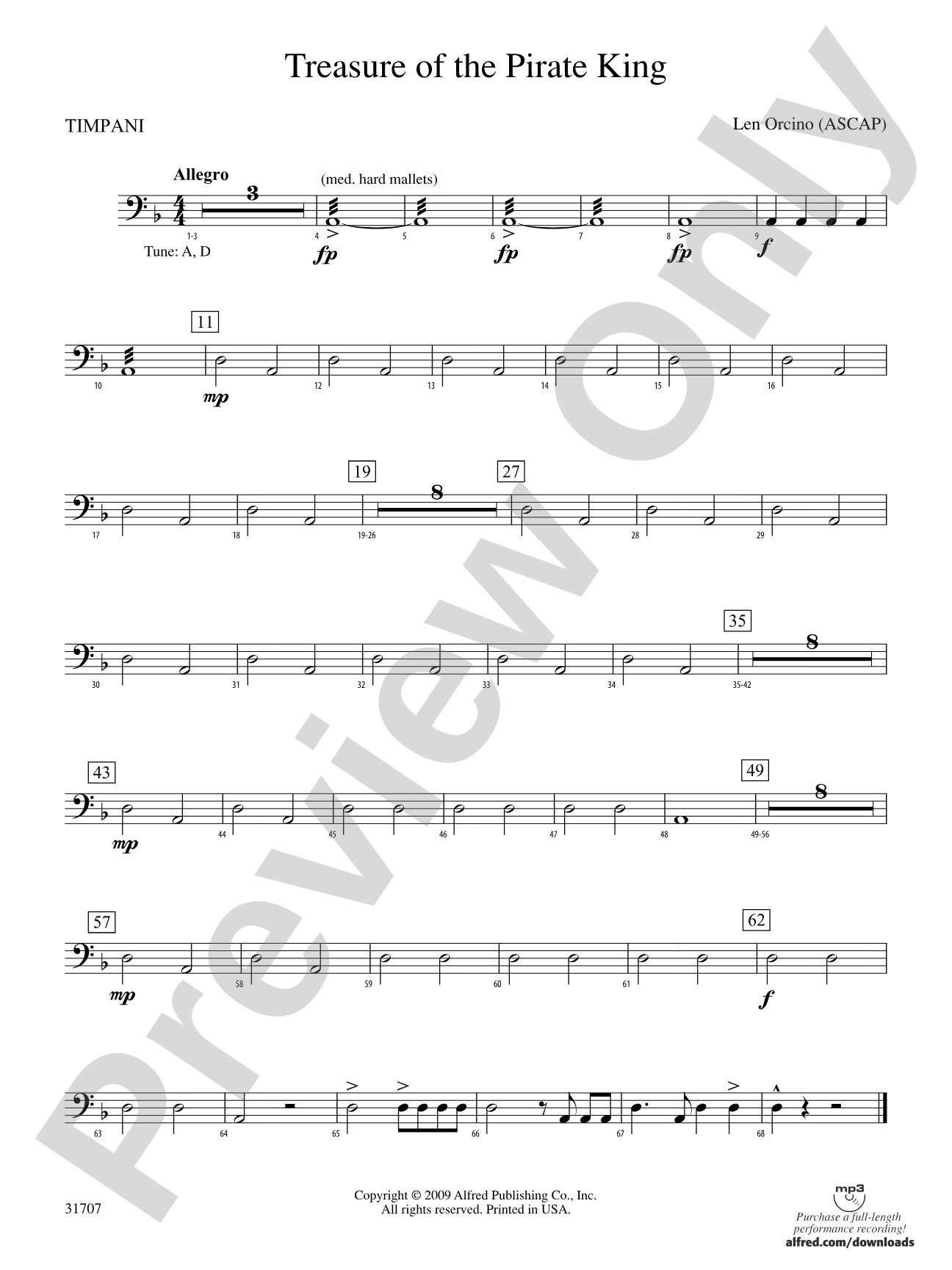 Treasure of the Pirate King: Timpani