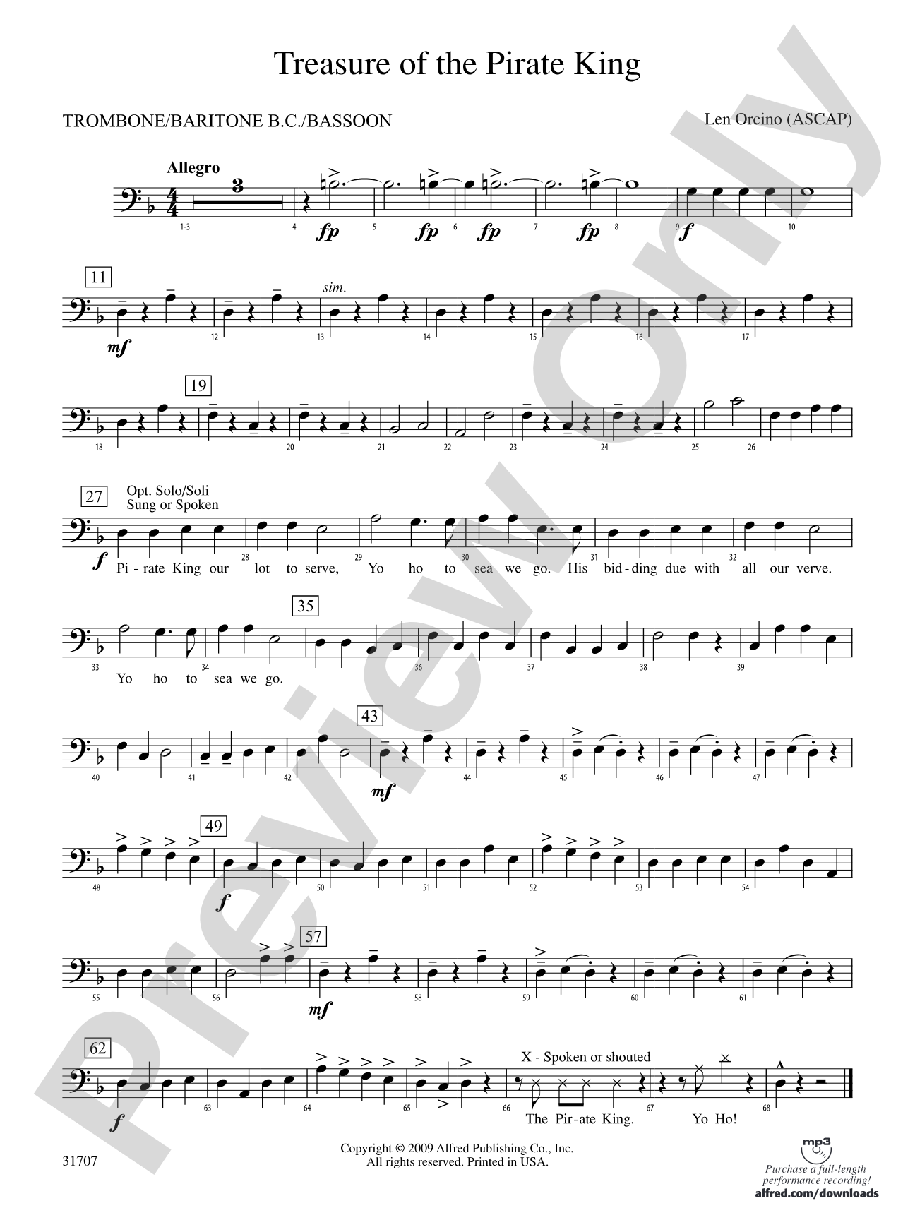 Treasure of the Pirate King: 1st Trombone