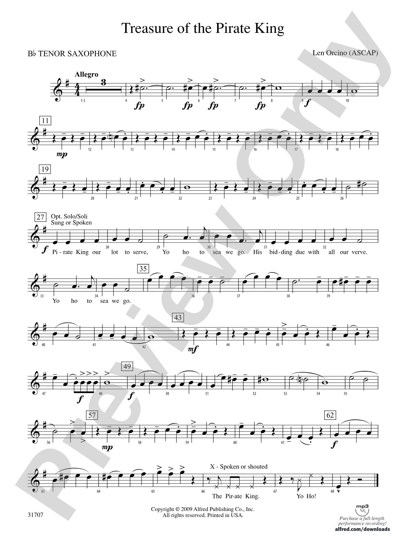 Treasure of the Pirate King: B-flat Tenor Saxophone