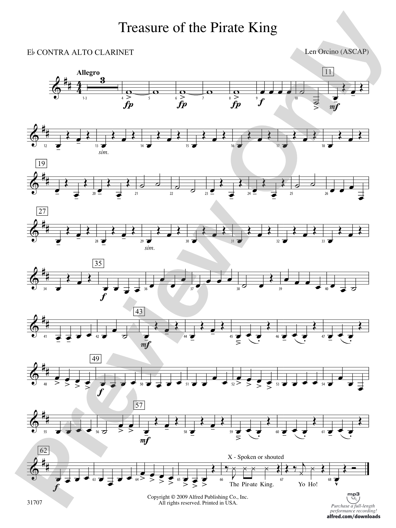 Treasure of the Pirate King: (wp) E-flat Contrabass Clarinet