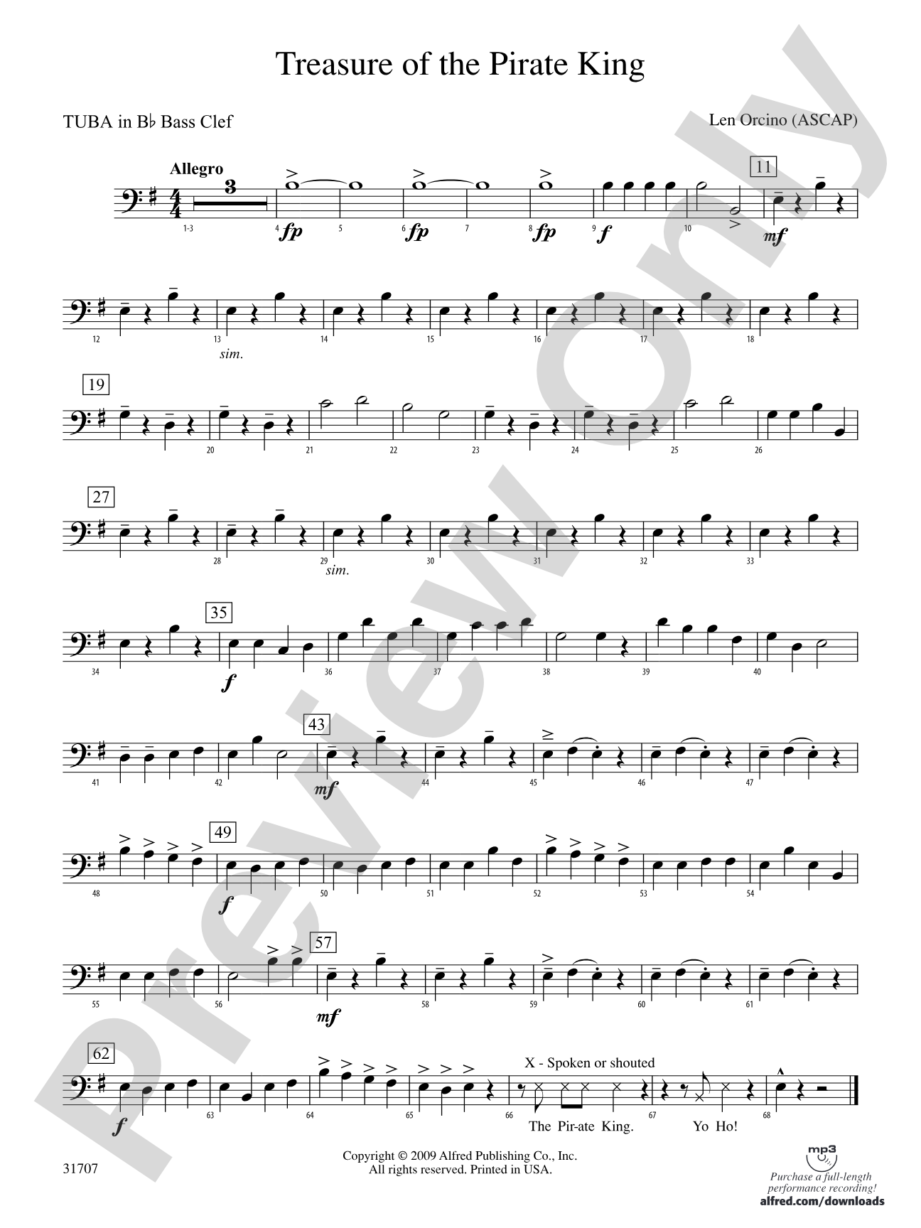 Treasure of the Pirate King: (wp) B-flat Tuba B.C.