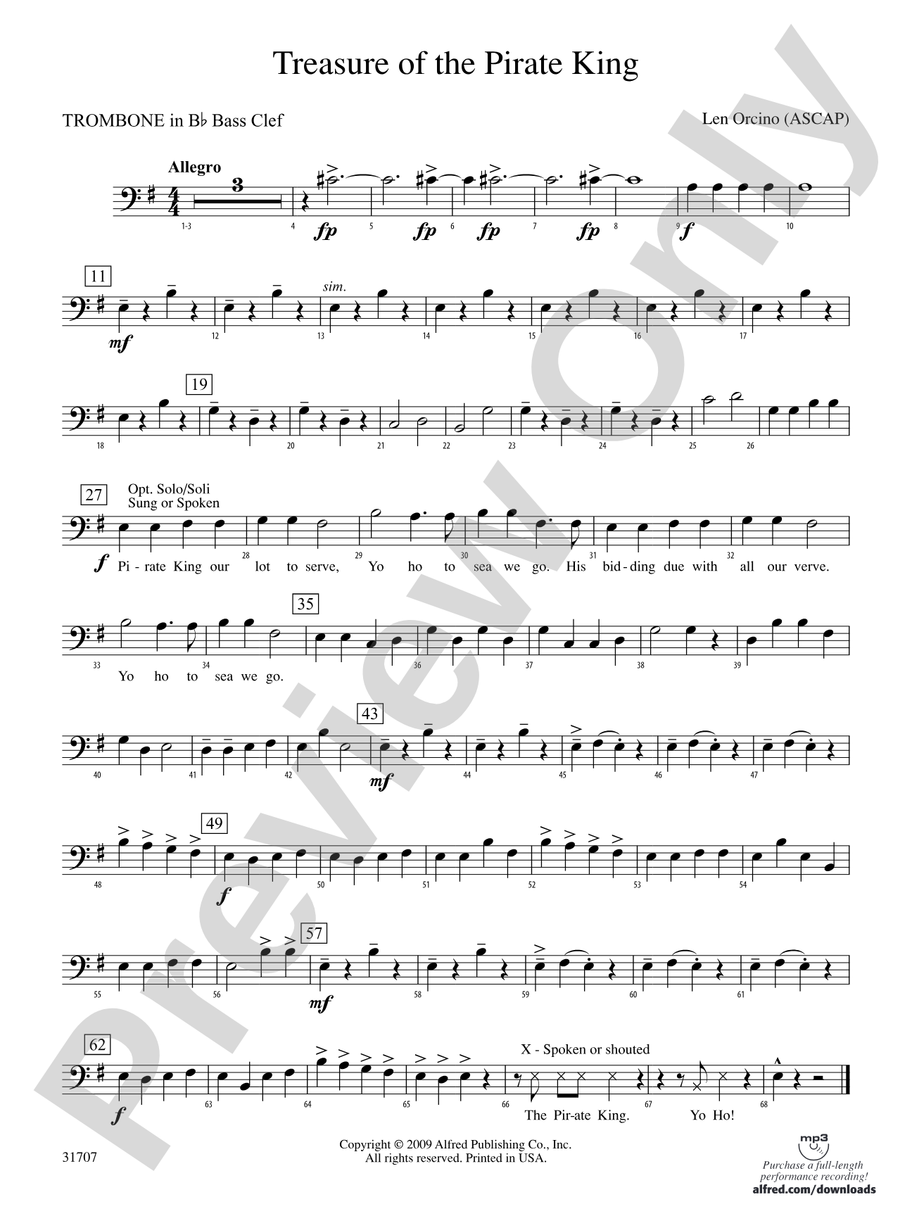 Treasure of the Pirate King: (wp) 1st B-flat Trombone B.C.