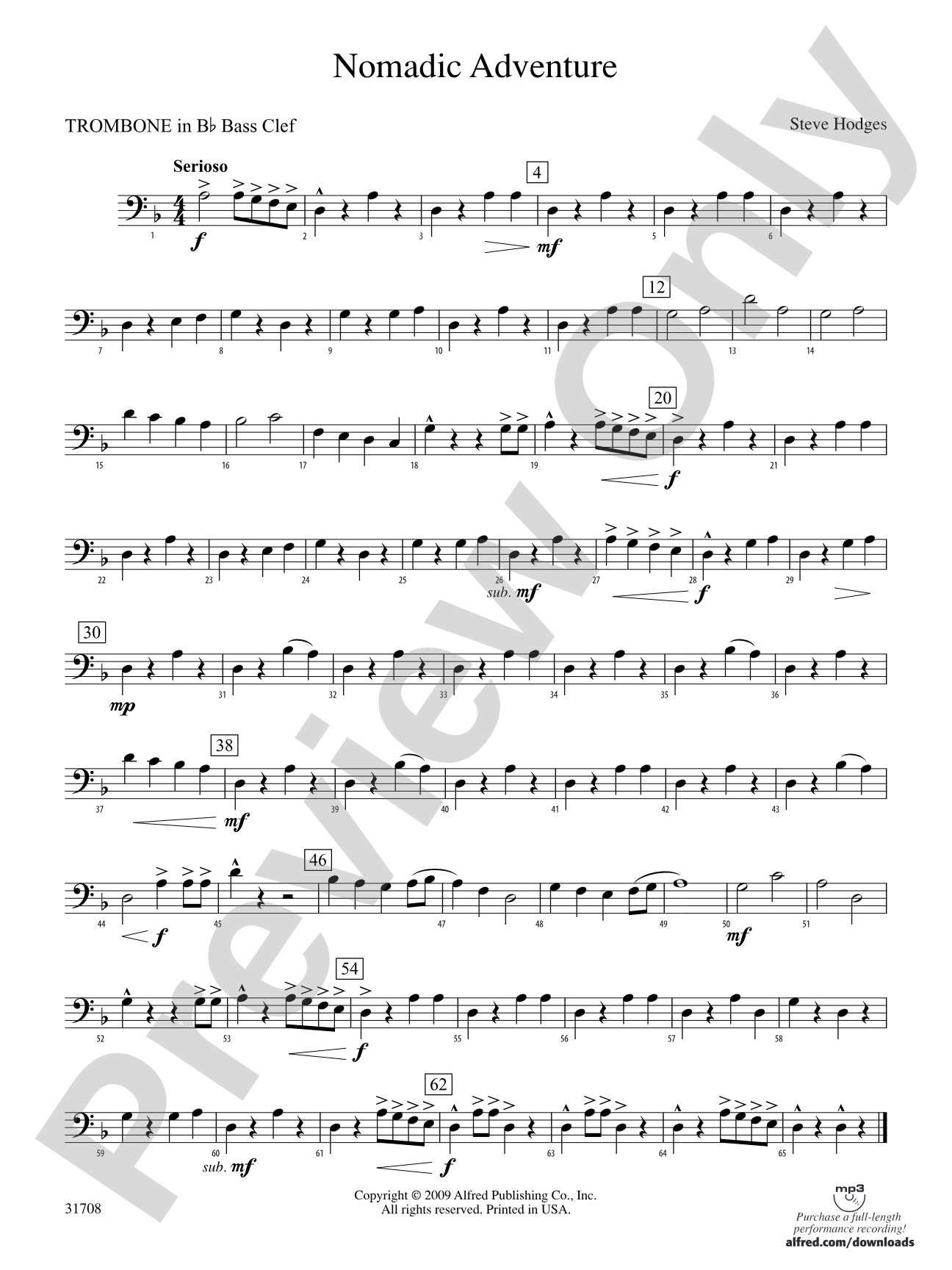 Nomadic Adventure: (wp) 1st B-flat Trombone B.C.
