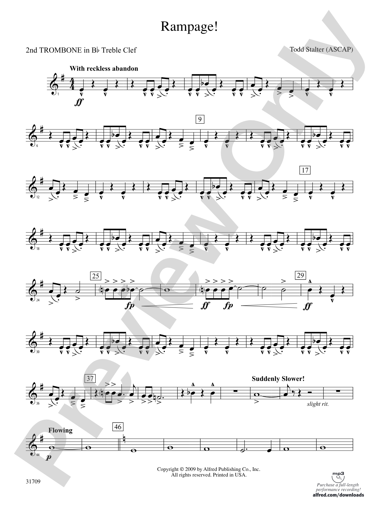 Rampage!: (wp) 2nd B-flat Trombone T.C.