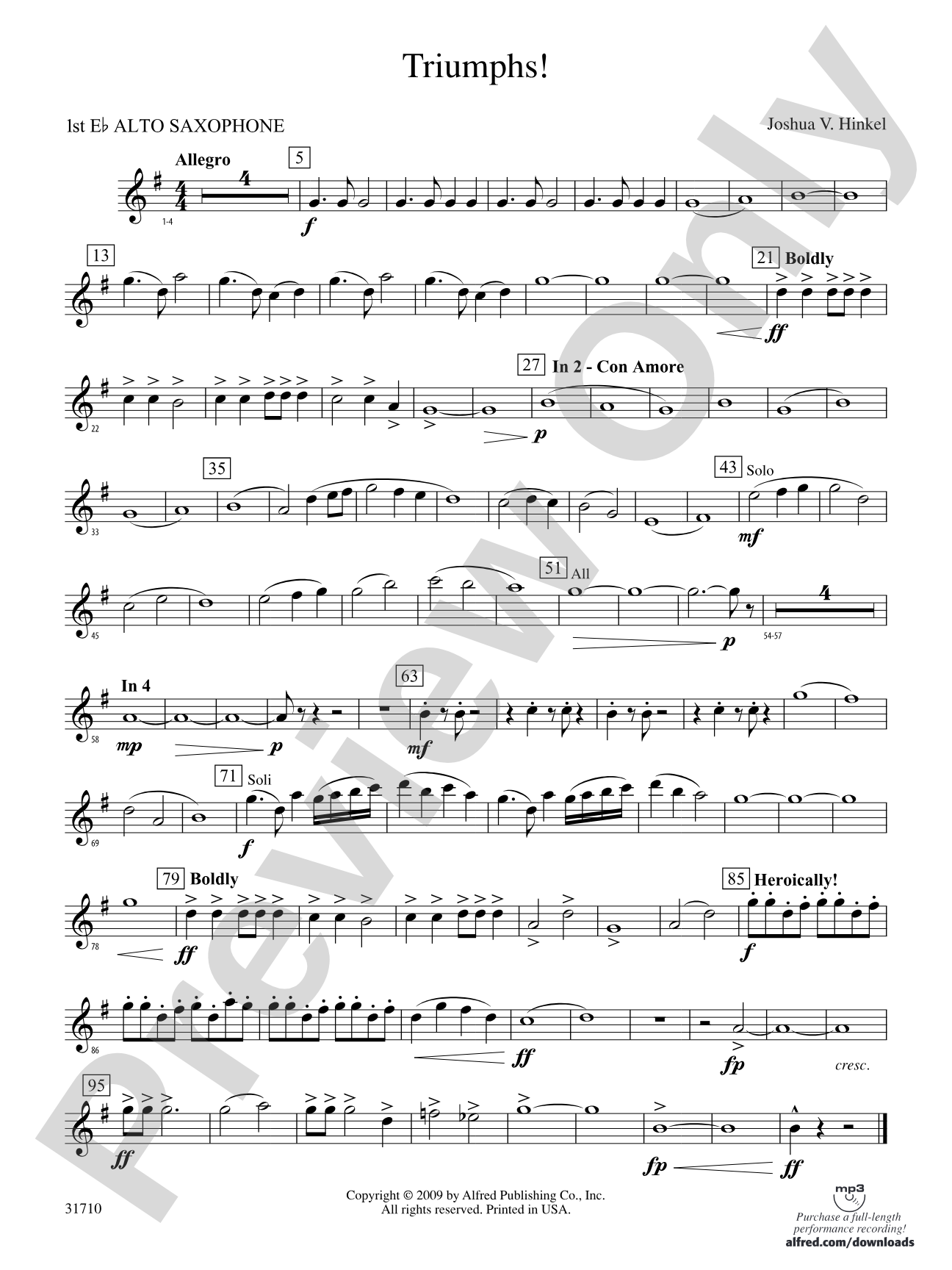 Triumphs!: E-flat Alto Saxophone