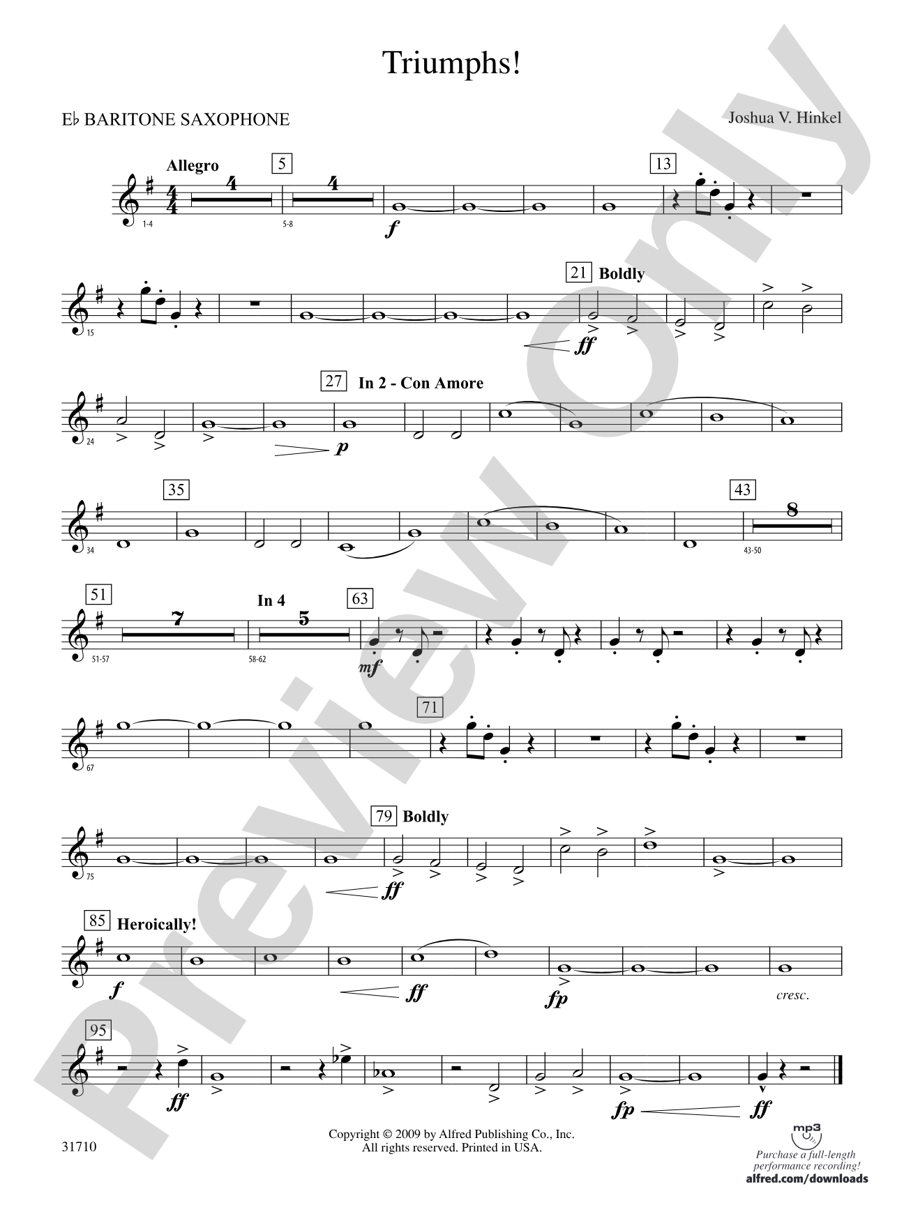 Triumphs!: E-flat Baritone Saxophone