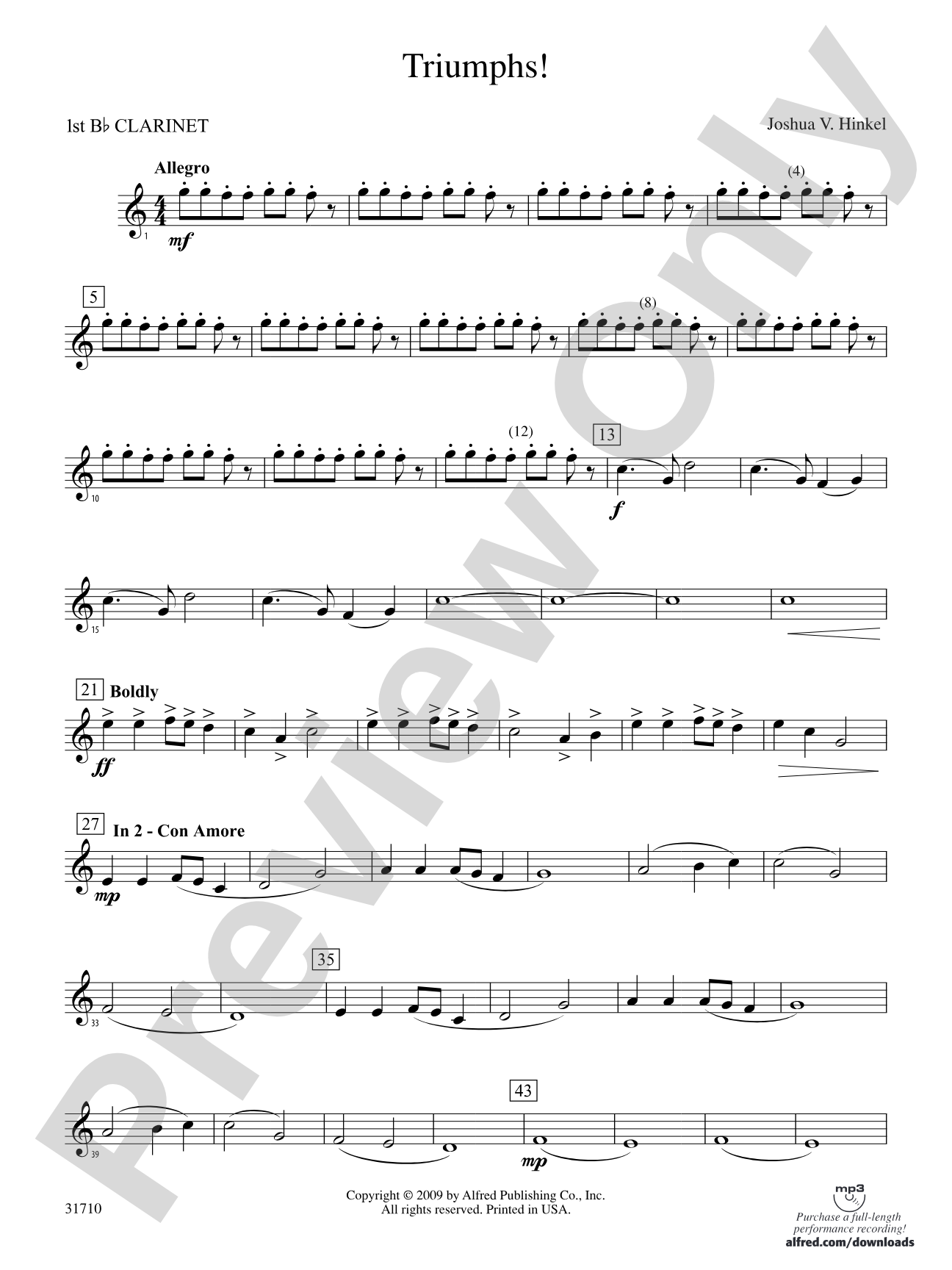 Triumphs!: 1st B-flat Clarinet