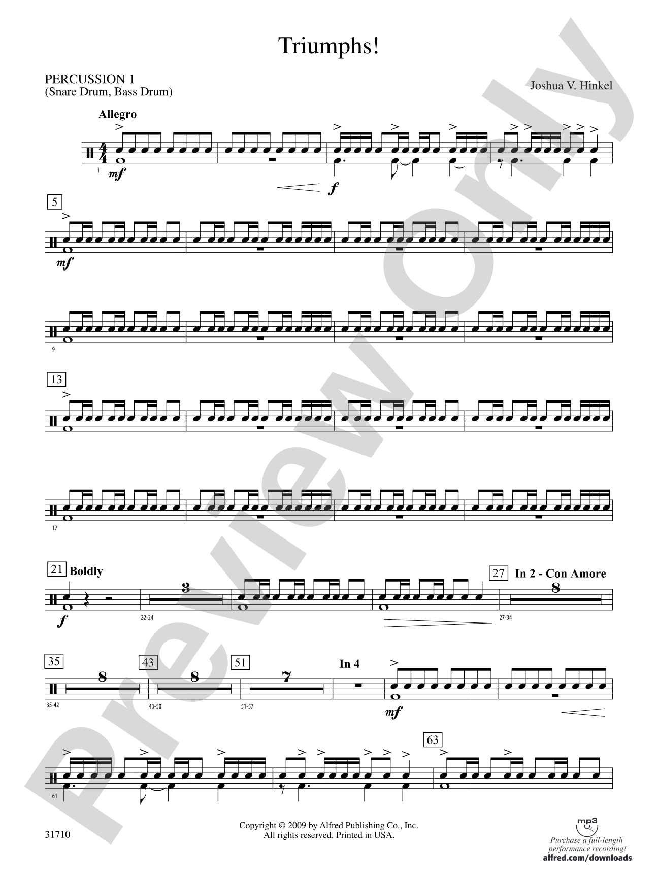 Triumphs!: 1st Percussion