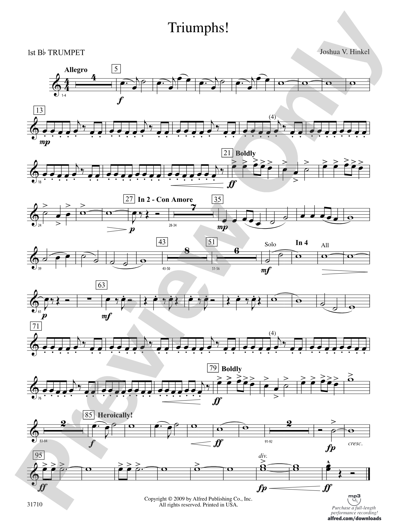 Triumphs!: 1st B-flat Trumpet