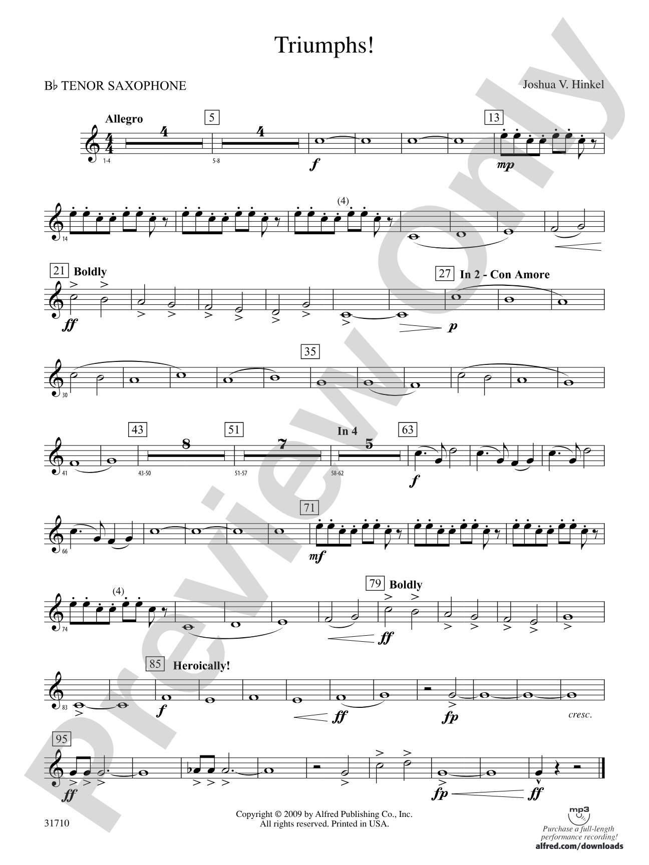 Triumphs!: B-flat Tenor Saxophone