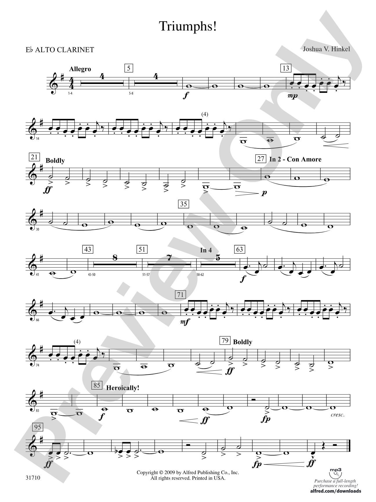 Triumphs!: (wp) E-flat Alto Clarinet