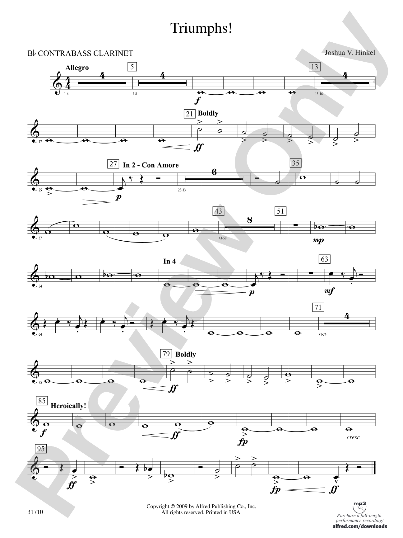 Triumphs!: (wp) B-flat Contrabass Clarinet