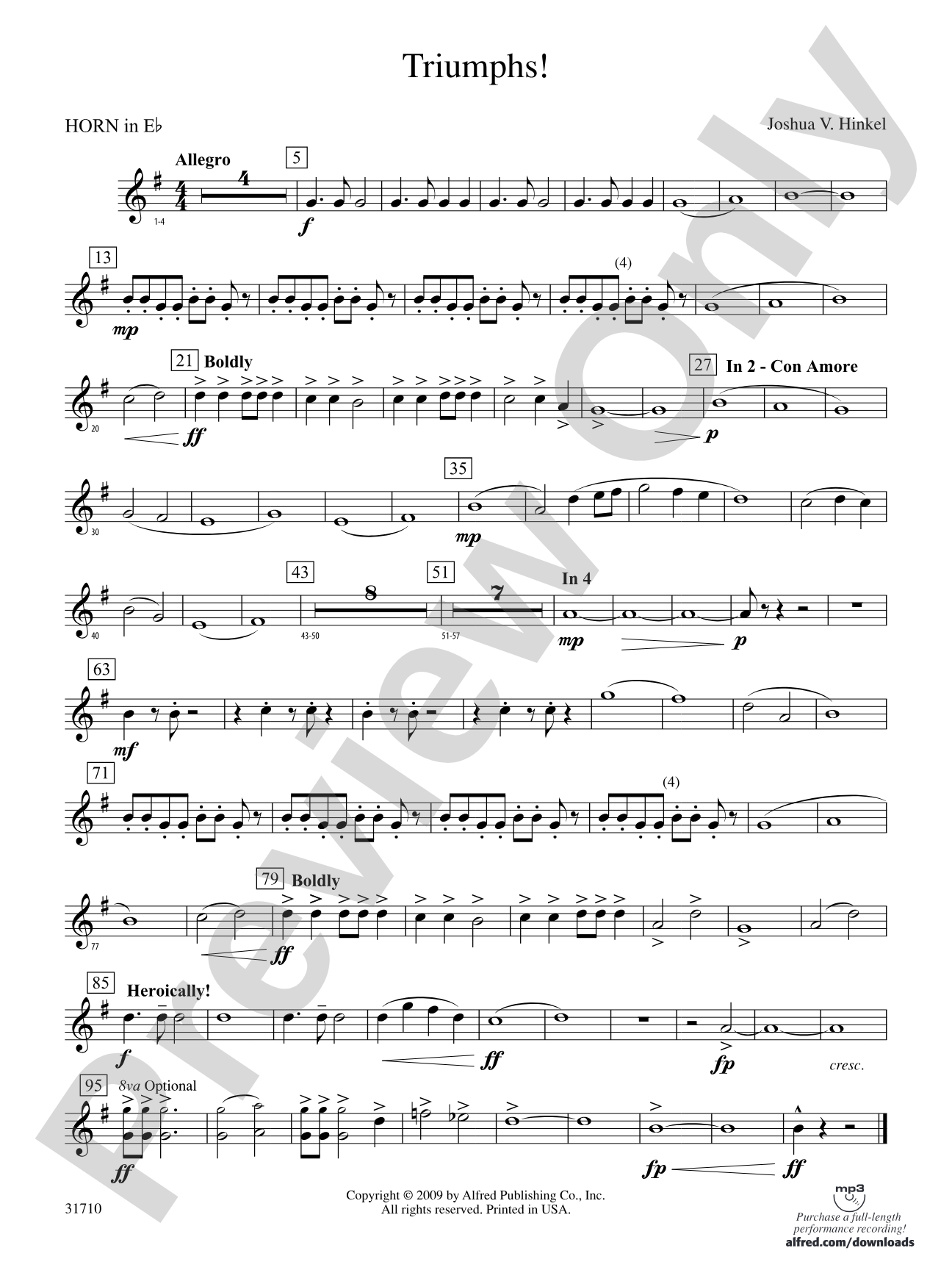 Triumphs!: (wp) 1st Horn in E-flat