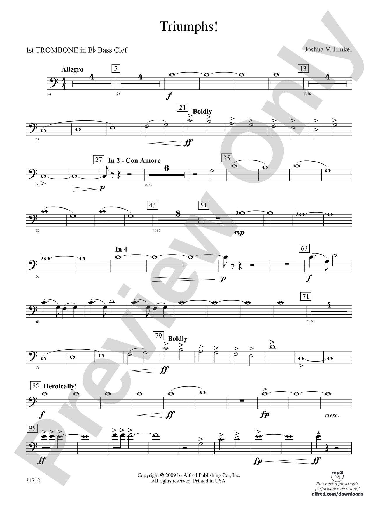 Triumphs!: (wp) 1st B-flat Trombone B.C.