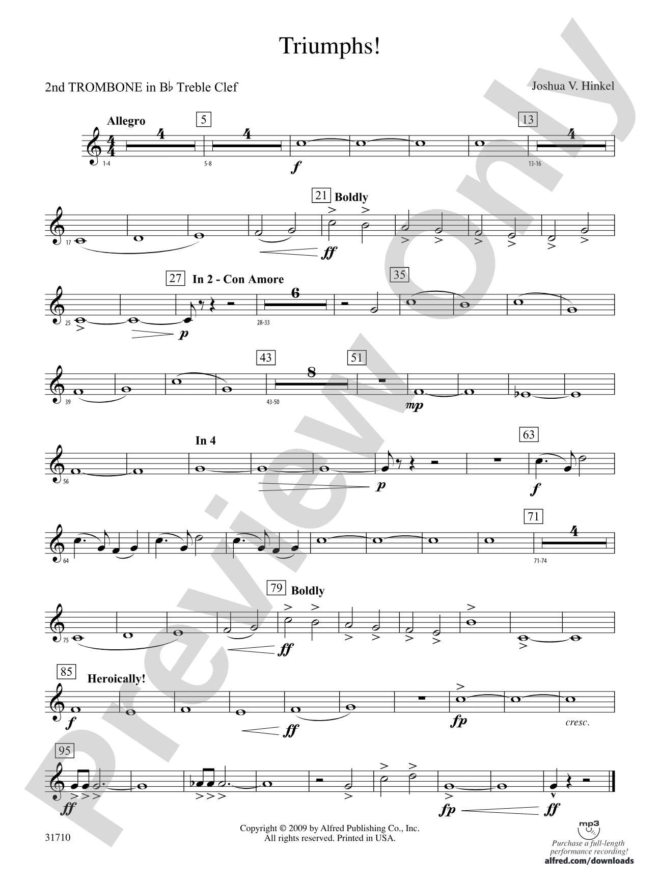 Triumphs!: (wp) 2nd B-flat Trombone T.C.
