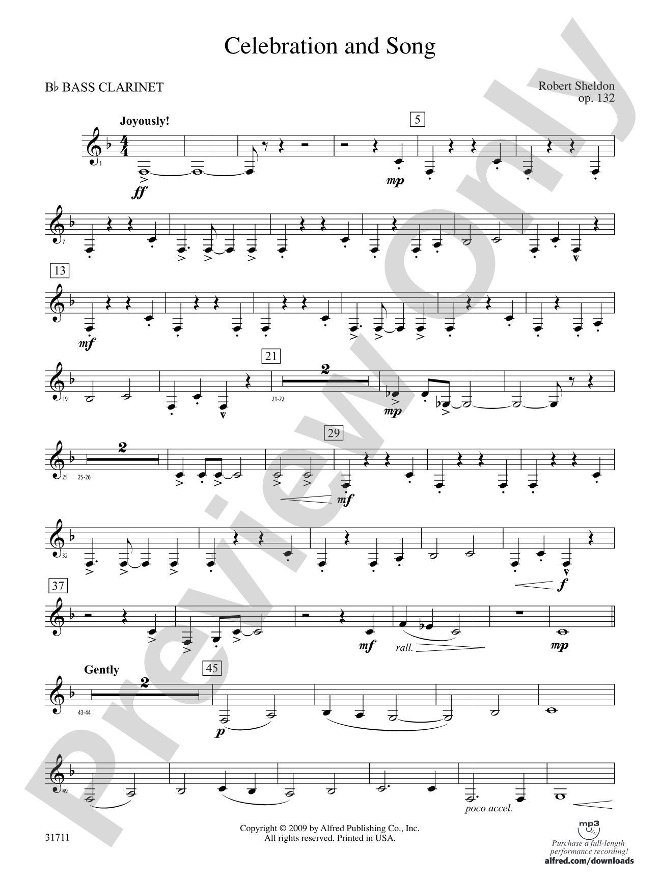Celebration and Song: B-flat Bass Clarinet