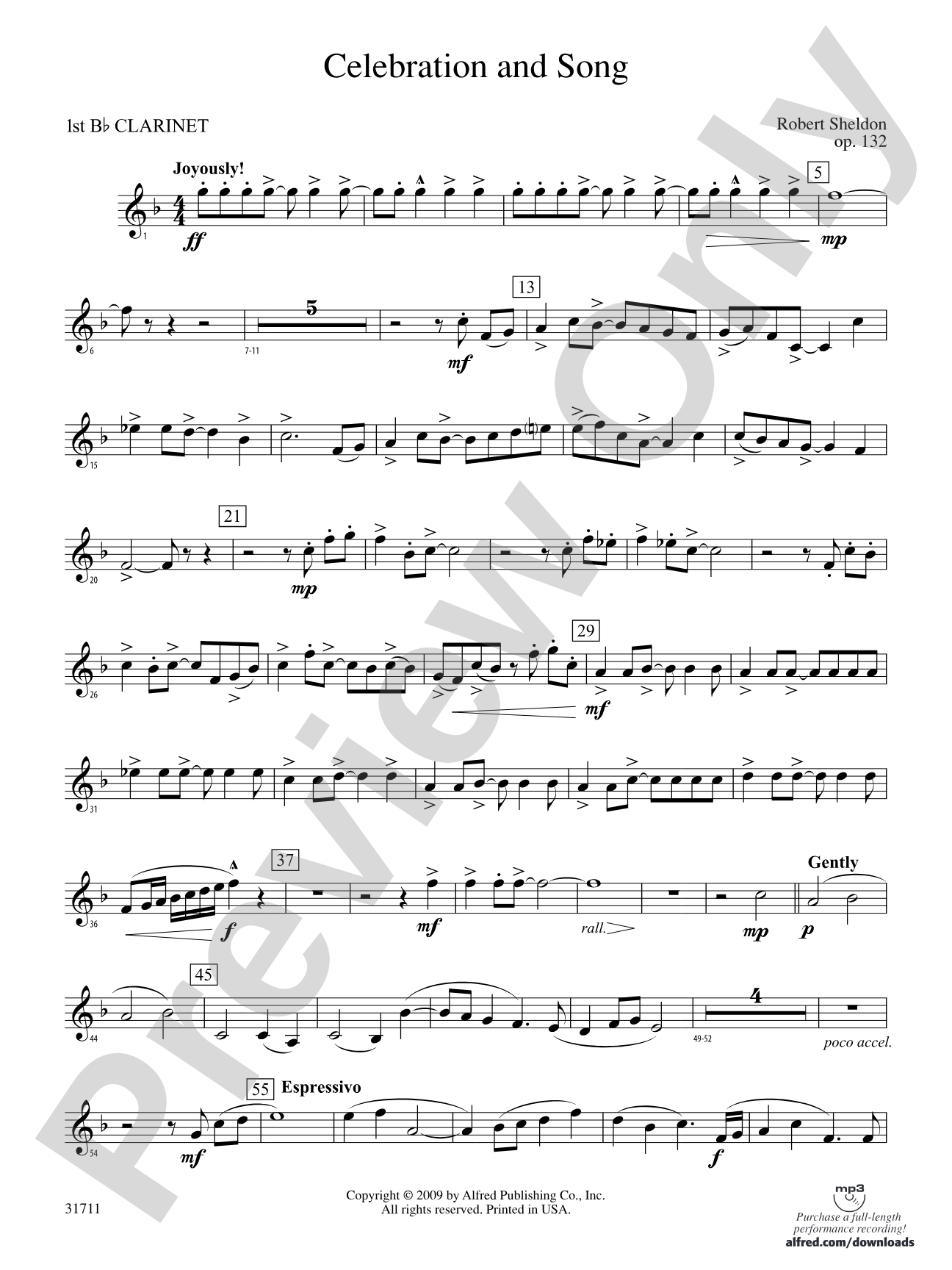 Celebration and Song: 1st B-flat Clarinet
