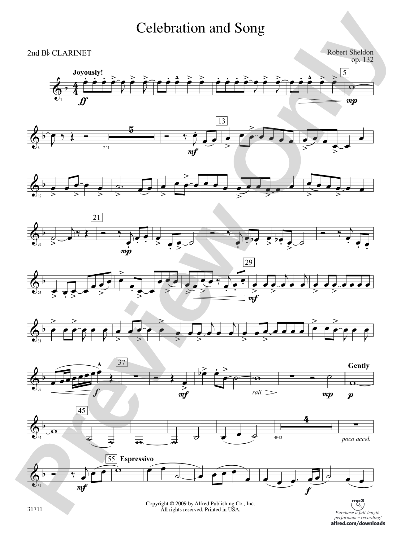 Celebration and Song: 2nd B-flat Clarinet