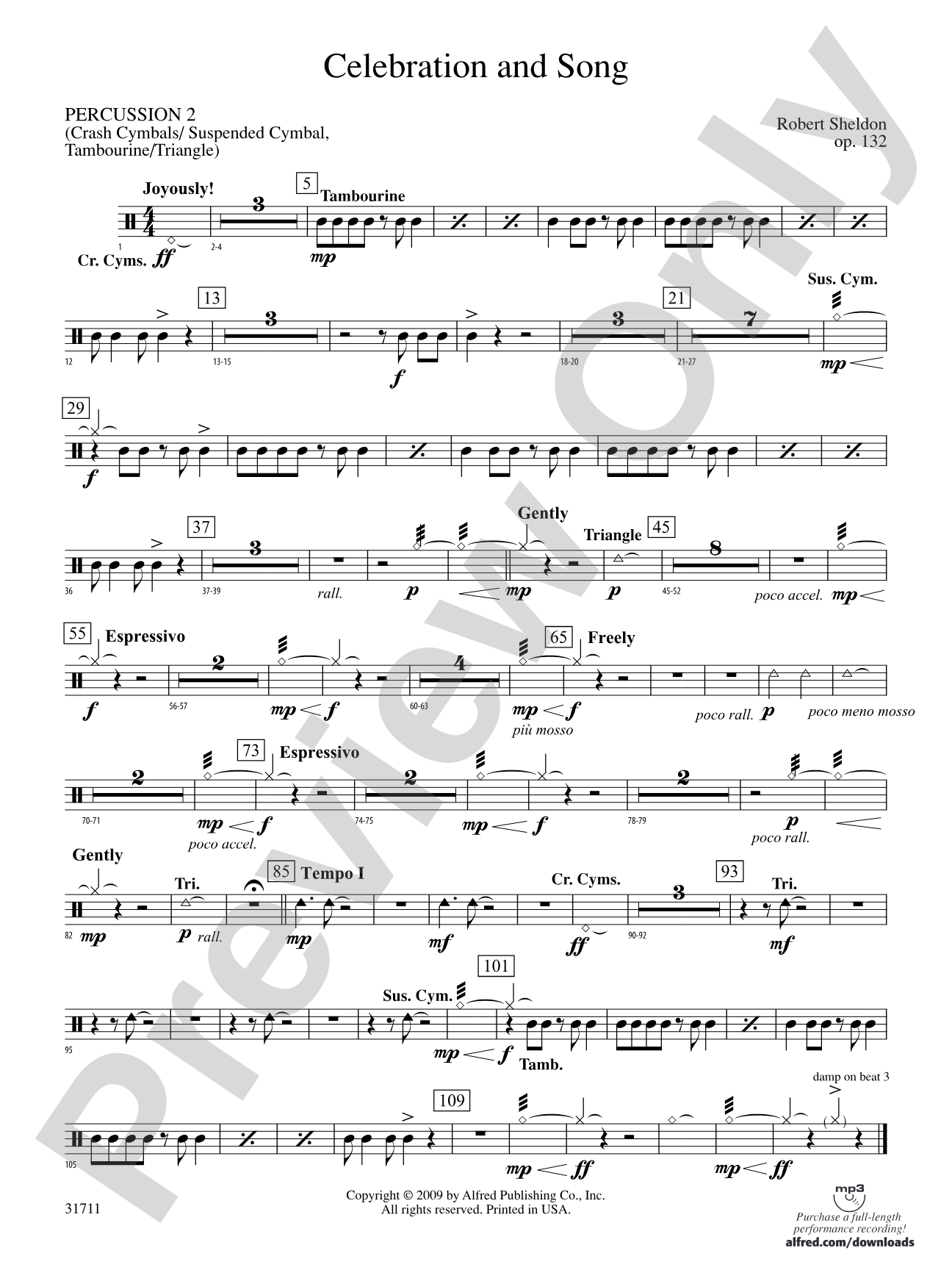 Celebration and Song: 2nd Percussion