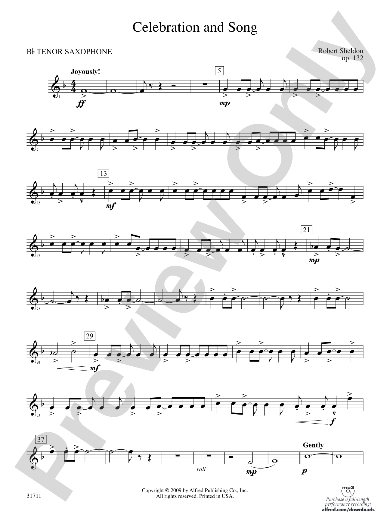 Celebration and Song: B-flat Tenor Saxophone
