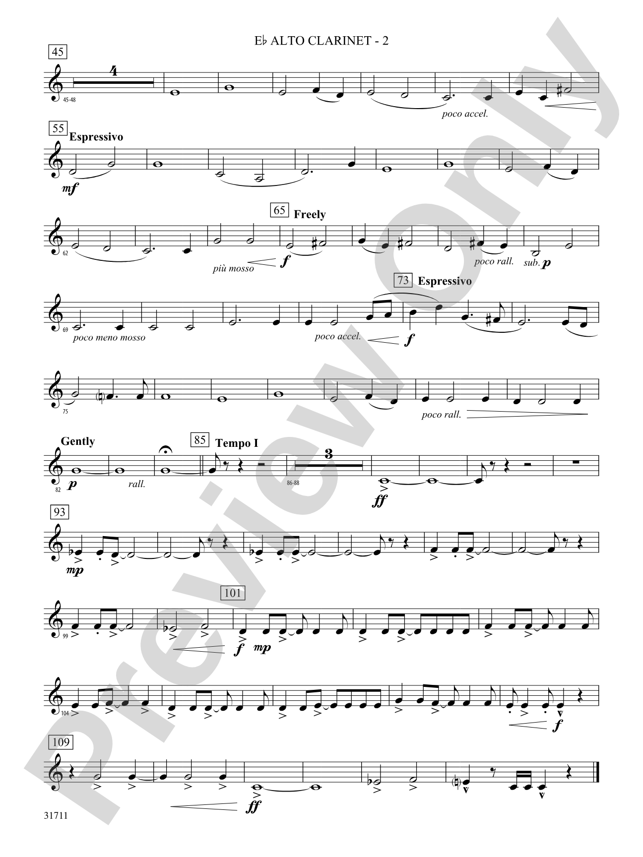 Celebration and Song: (wp) E-flat Alto Clarinet