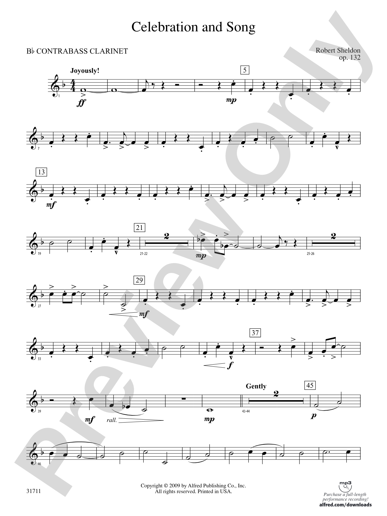 Celebration and Song: (wp) B-flat Contrabass Clarinet