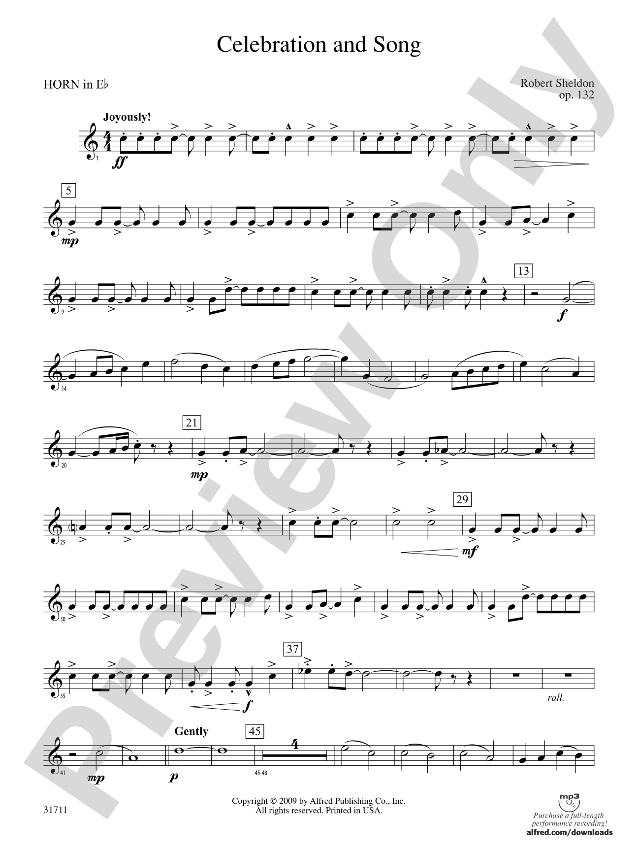 Celebration and Song: (wp) 1st Horn in E-flat