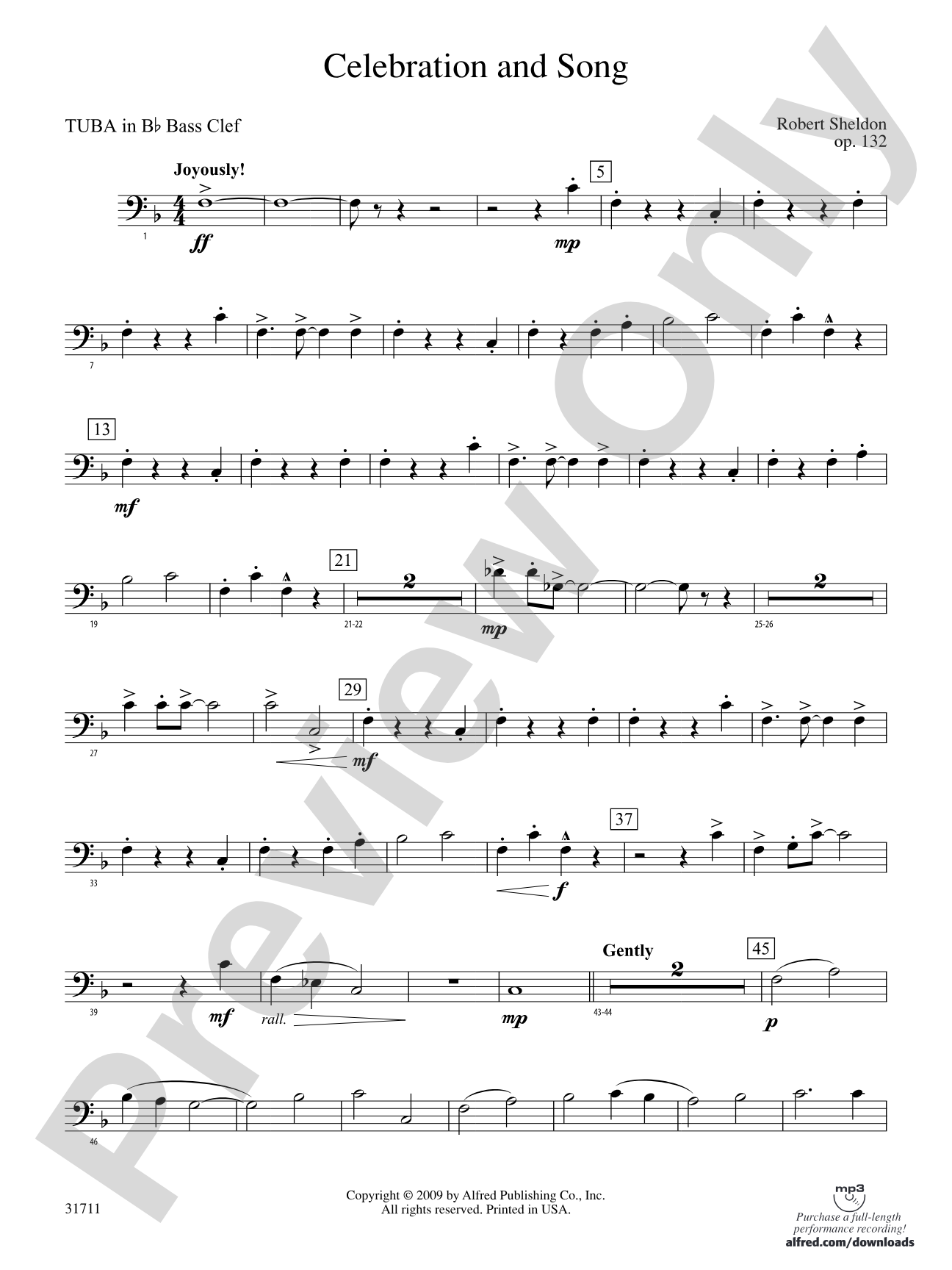 Celebration and Song: (wp) B-flat Tuba B.C.