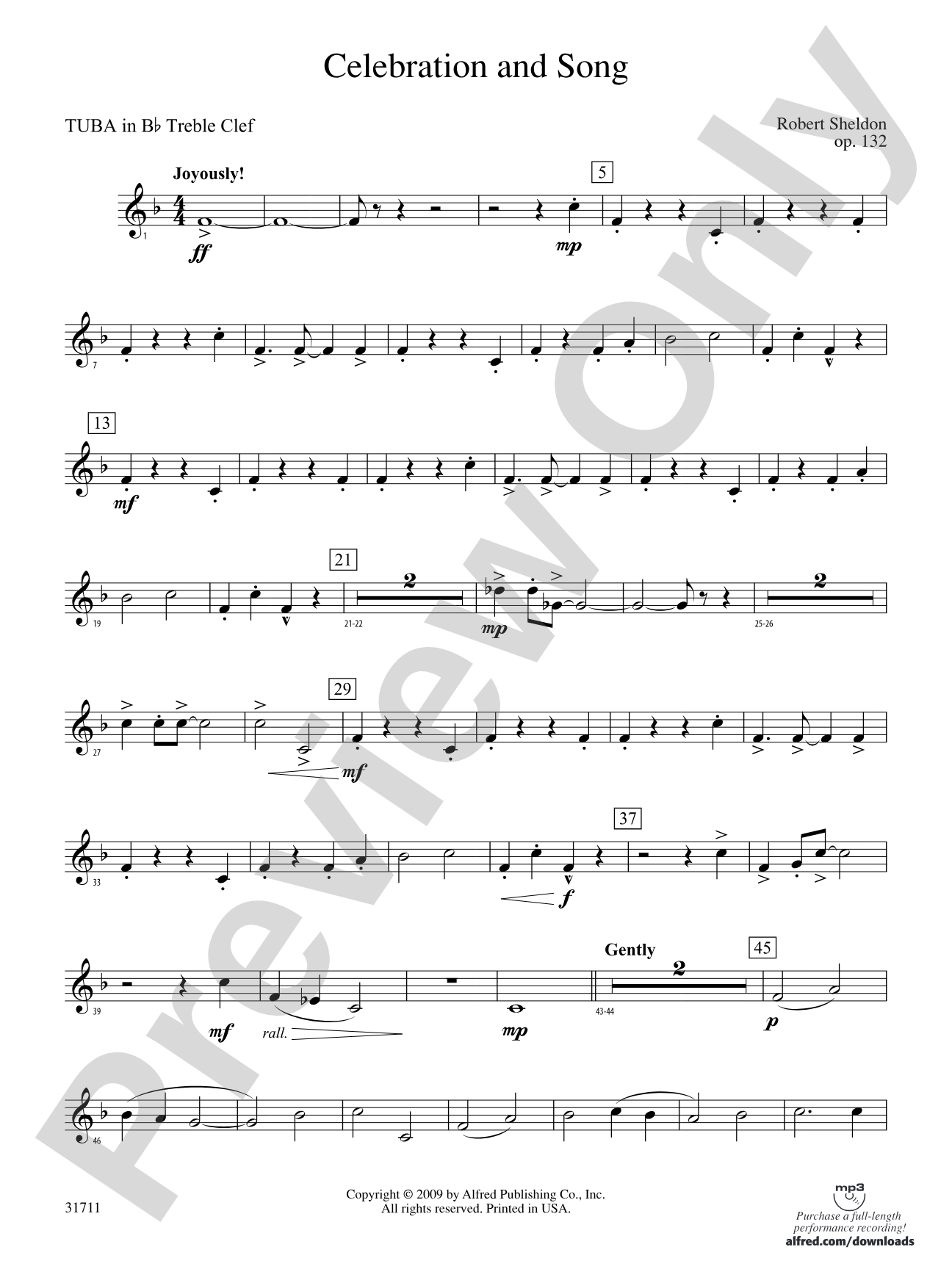 Celebration and Song: (wp) B-flat Tuba T.C.