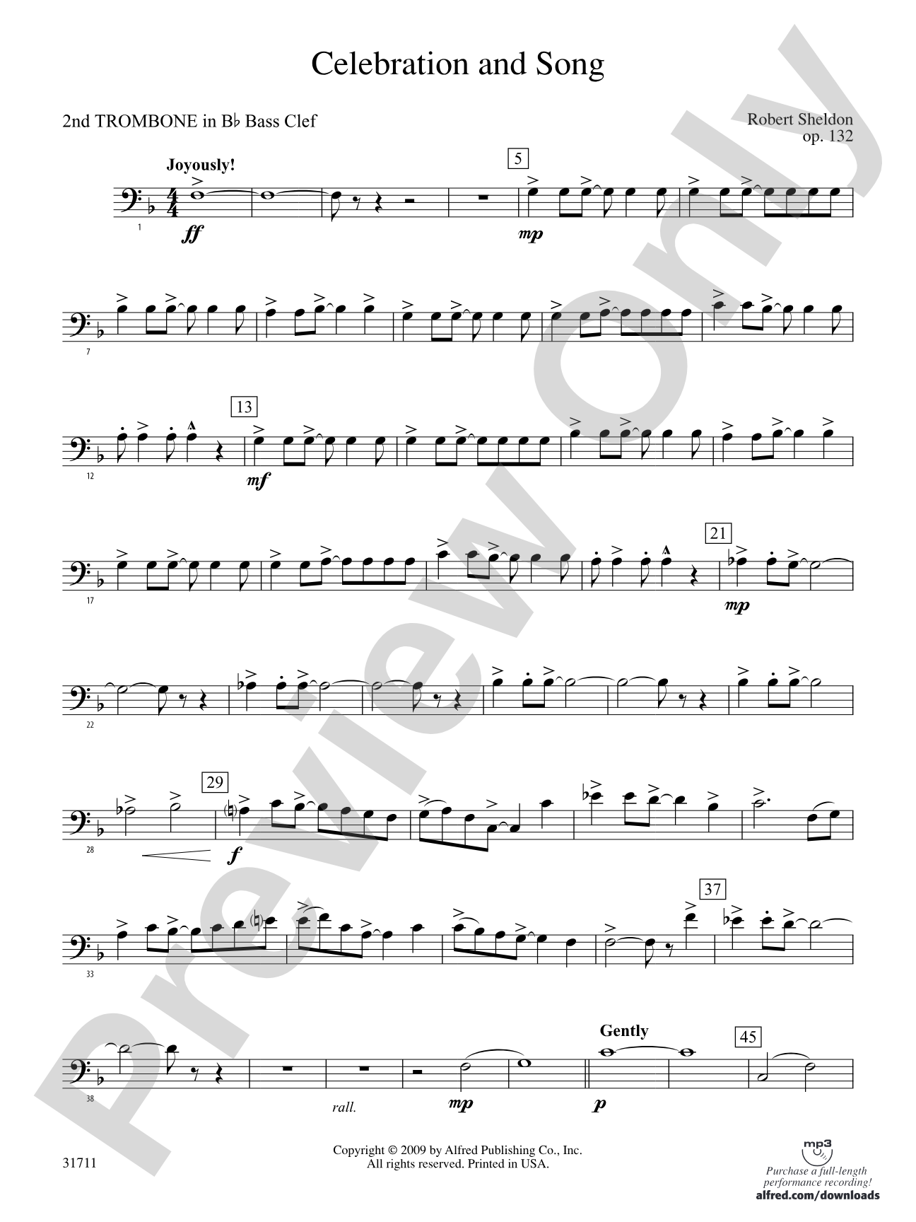 Celebration and Song: (wp) 2nd B-flat Trombone B.C.