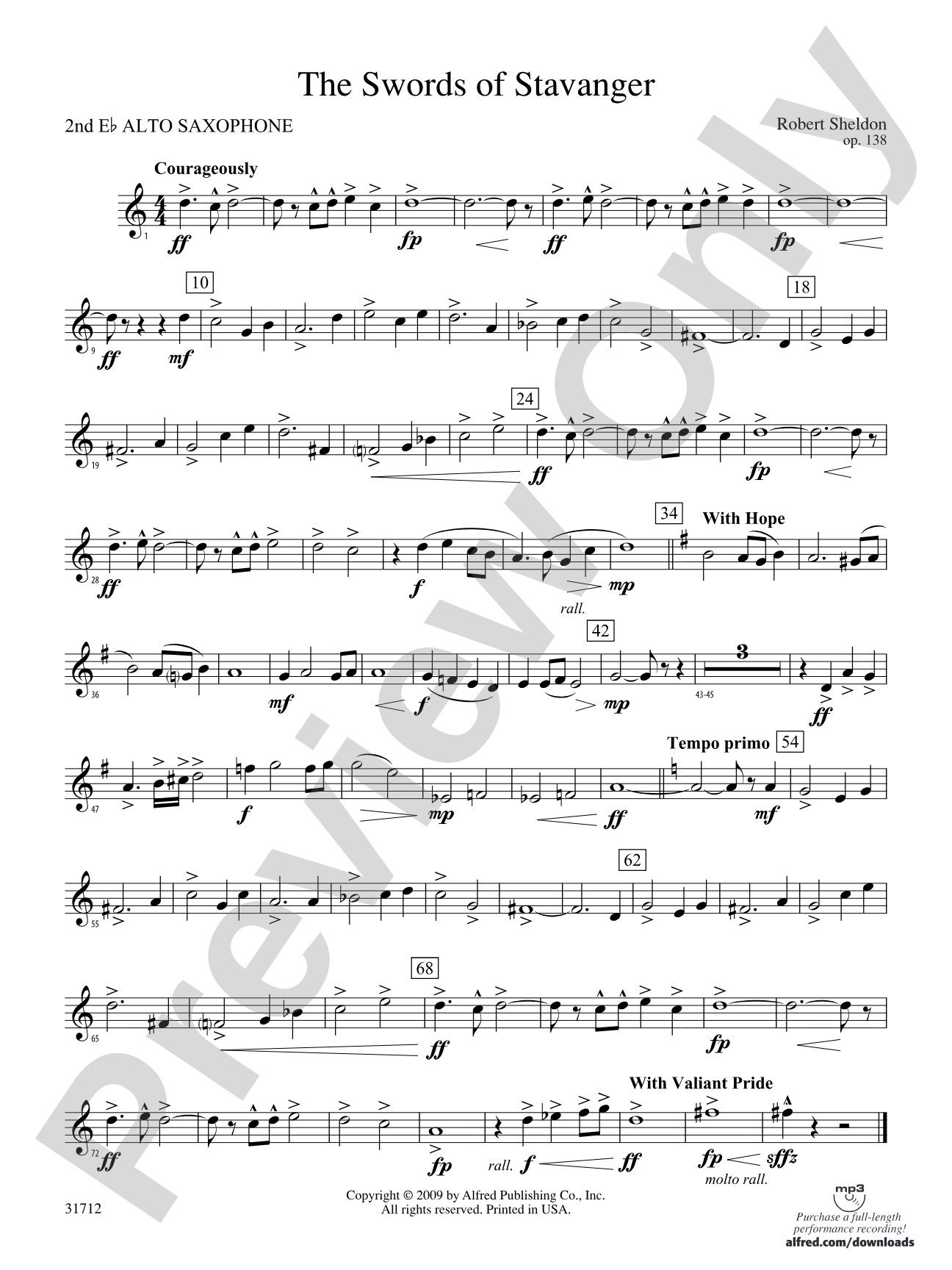 The Swords of Stavanger: 2nd E-flat Alto Saxophone