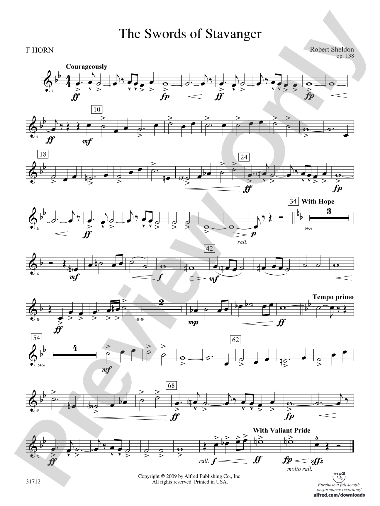The Swords of Stavanger: 1st F Horn