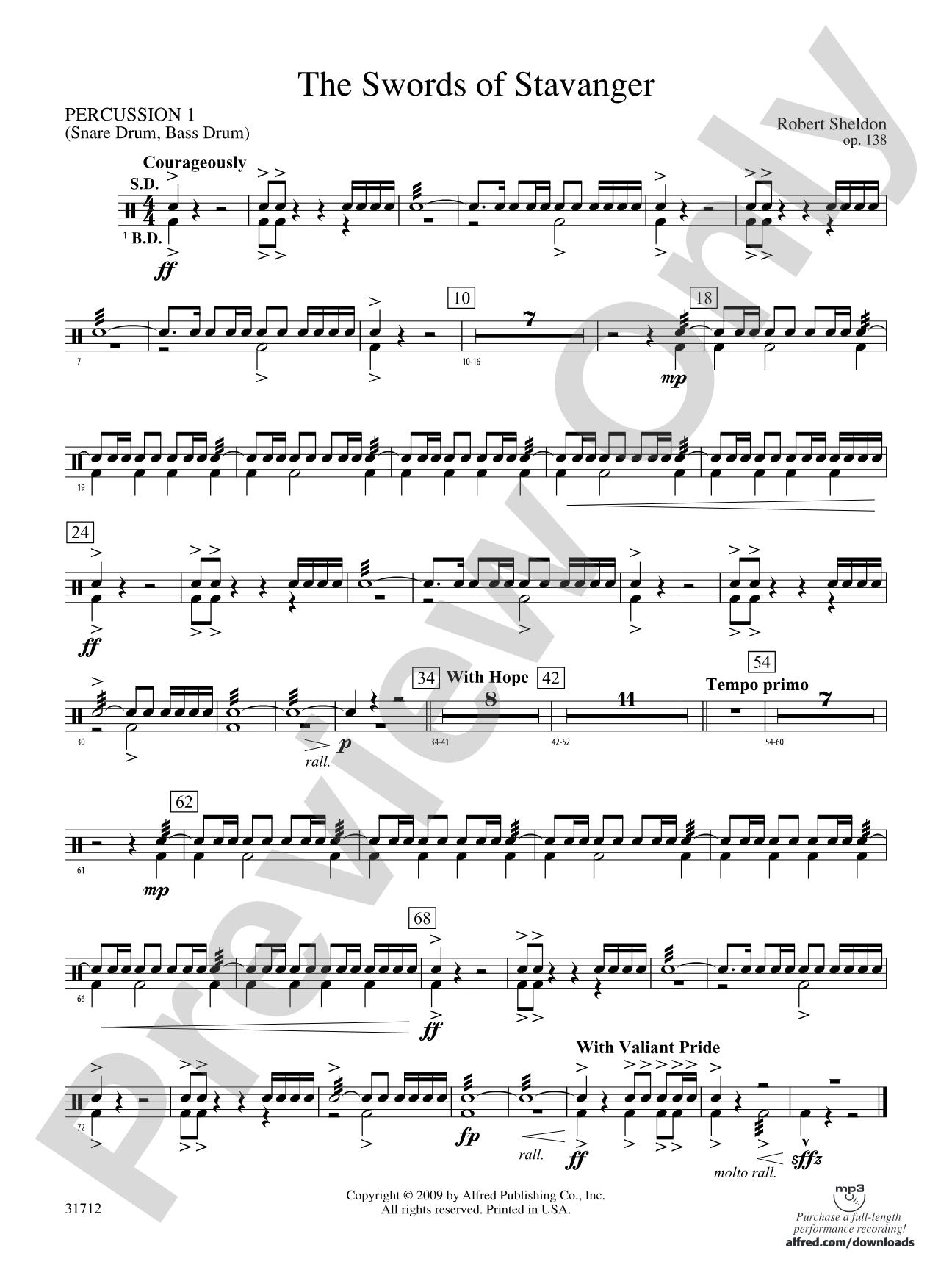 The Swords of Stavanger: 1st Percussion