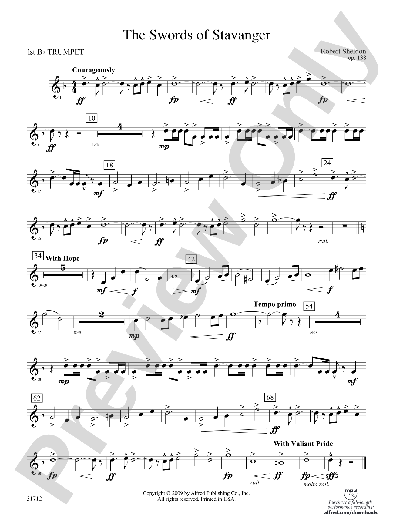 The Swords of Stavanger: 1st B-flat Trumpet