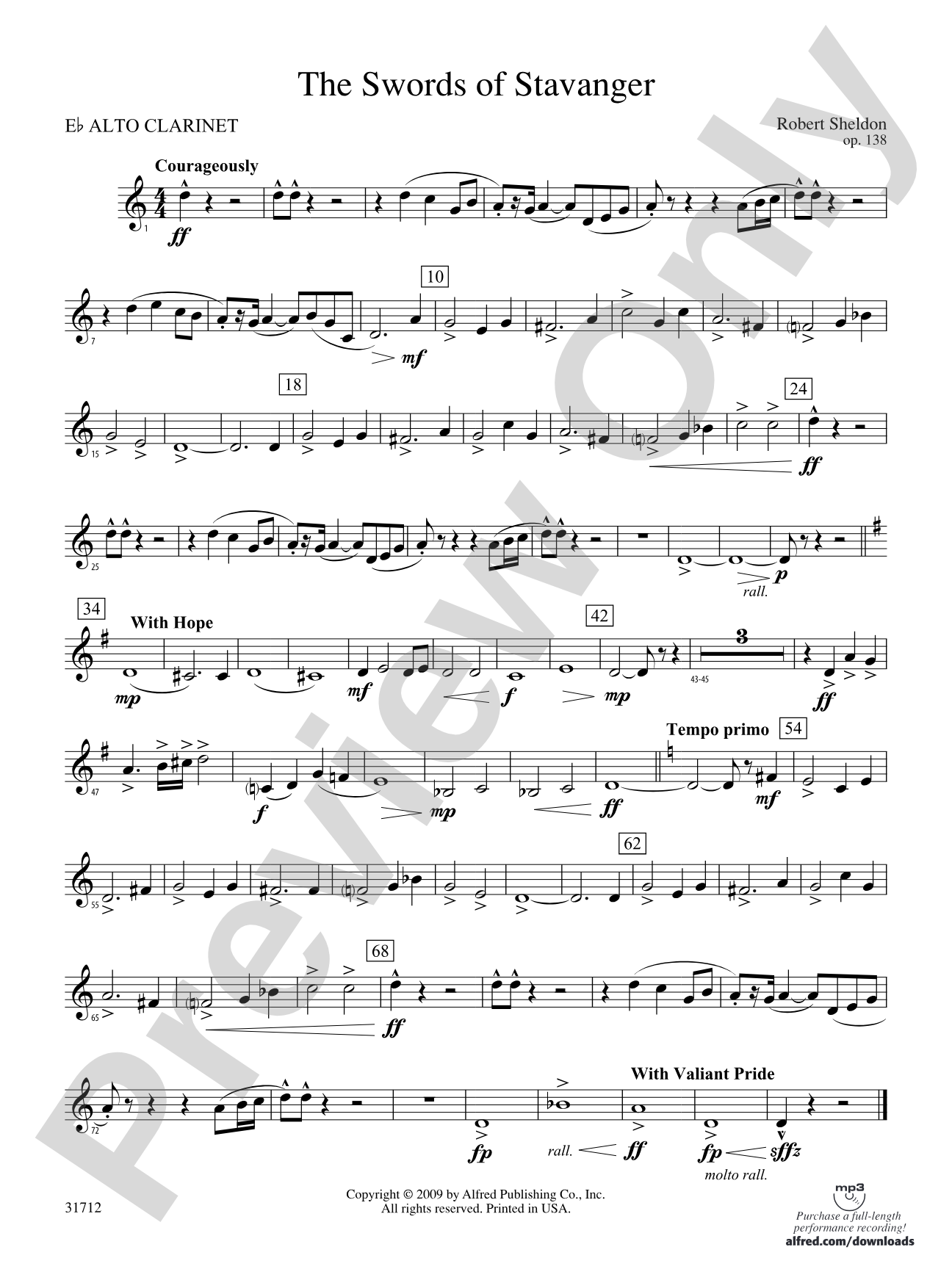 The Swords of Stavanger: (wp) E-flat Alto Clarinet