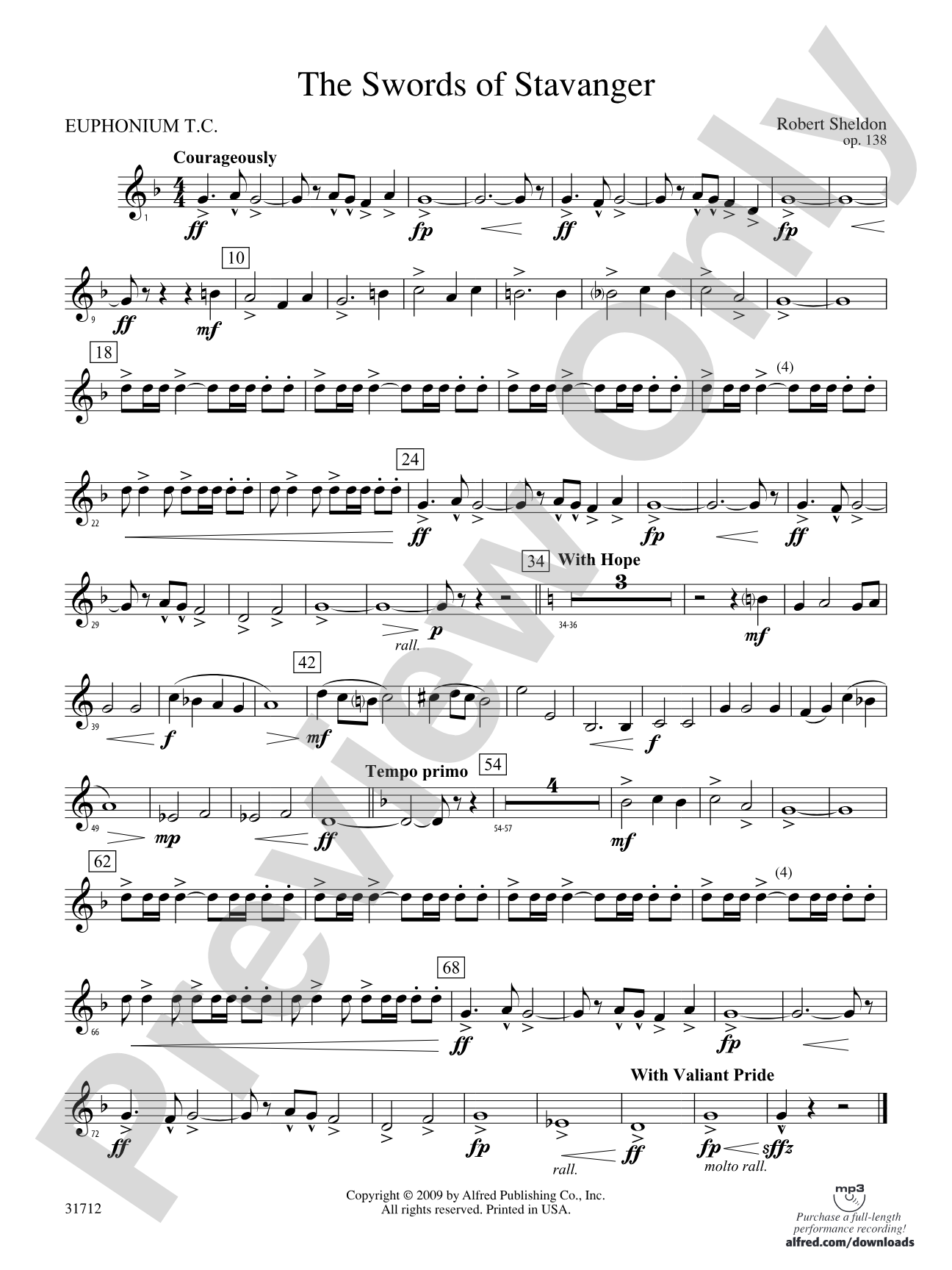 The Swords of Stavanger: (wp) Baritone T.C.