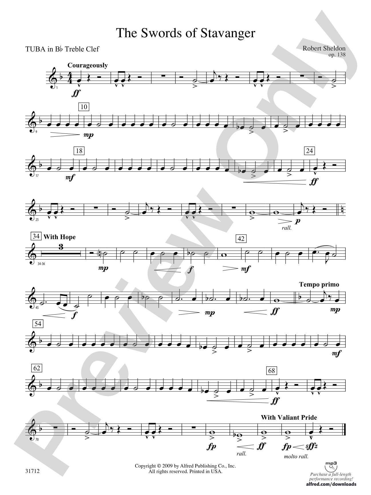 The Swords of Stavanger: (wp) B-flat Tuba T.C.