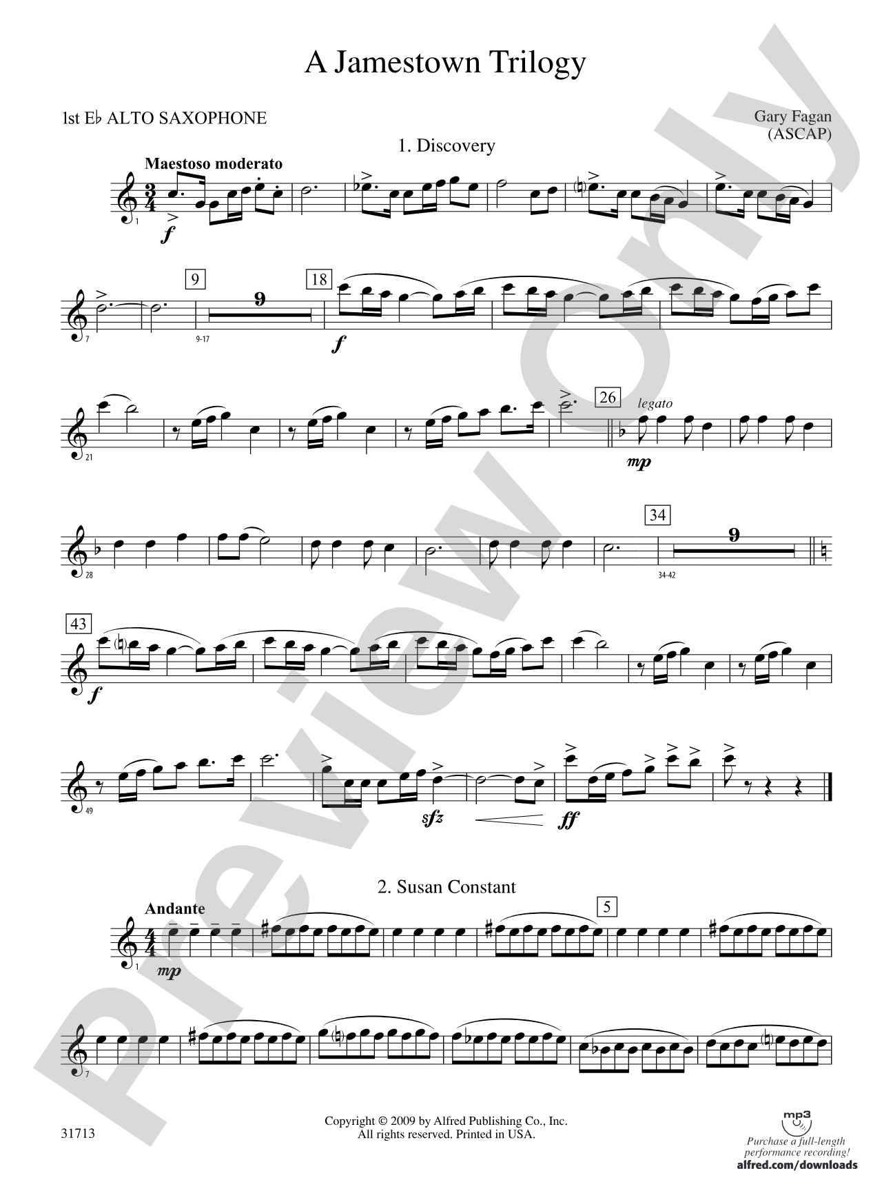 A Jamestown Trilogy: E-flat Alto Saxophone