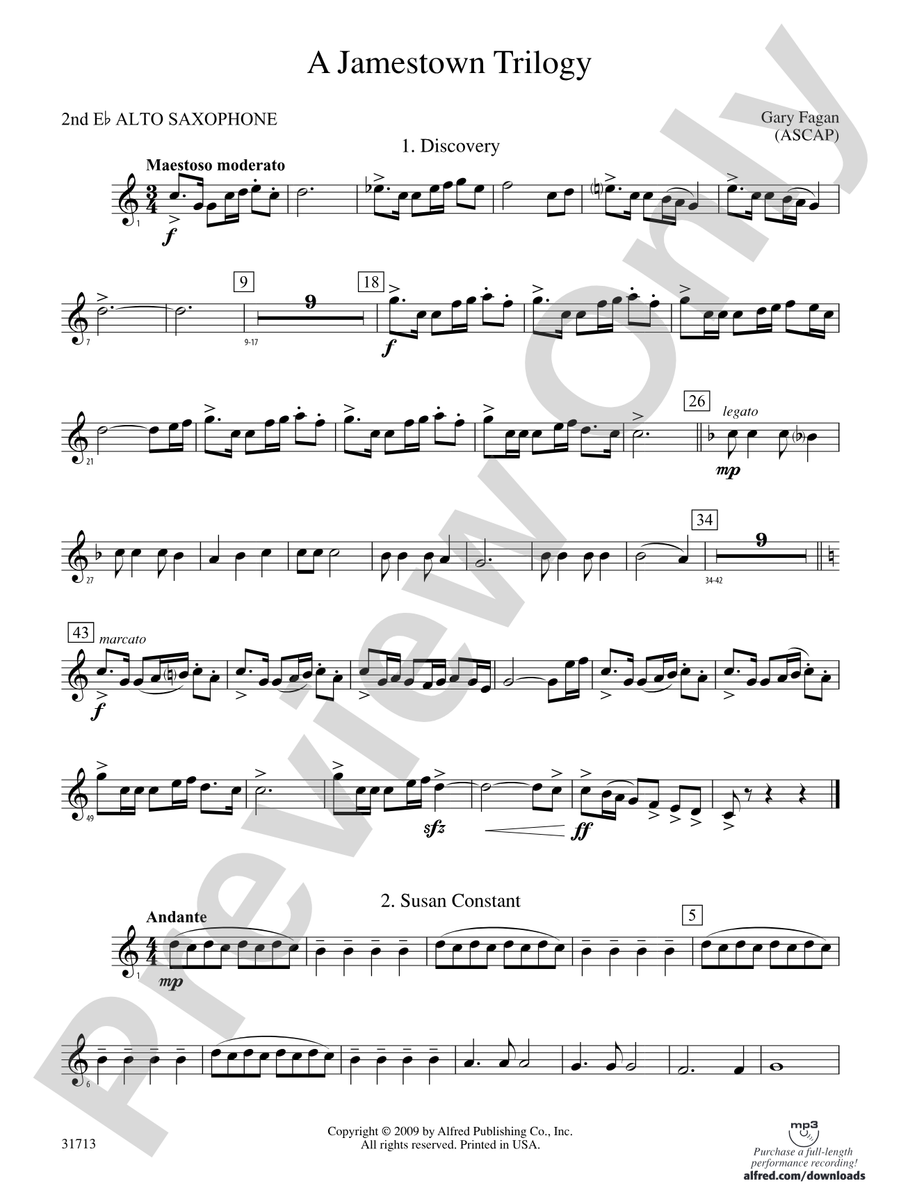 A Jamestown Trilogy: 2nd E-flat Alto Saxophone