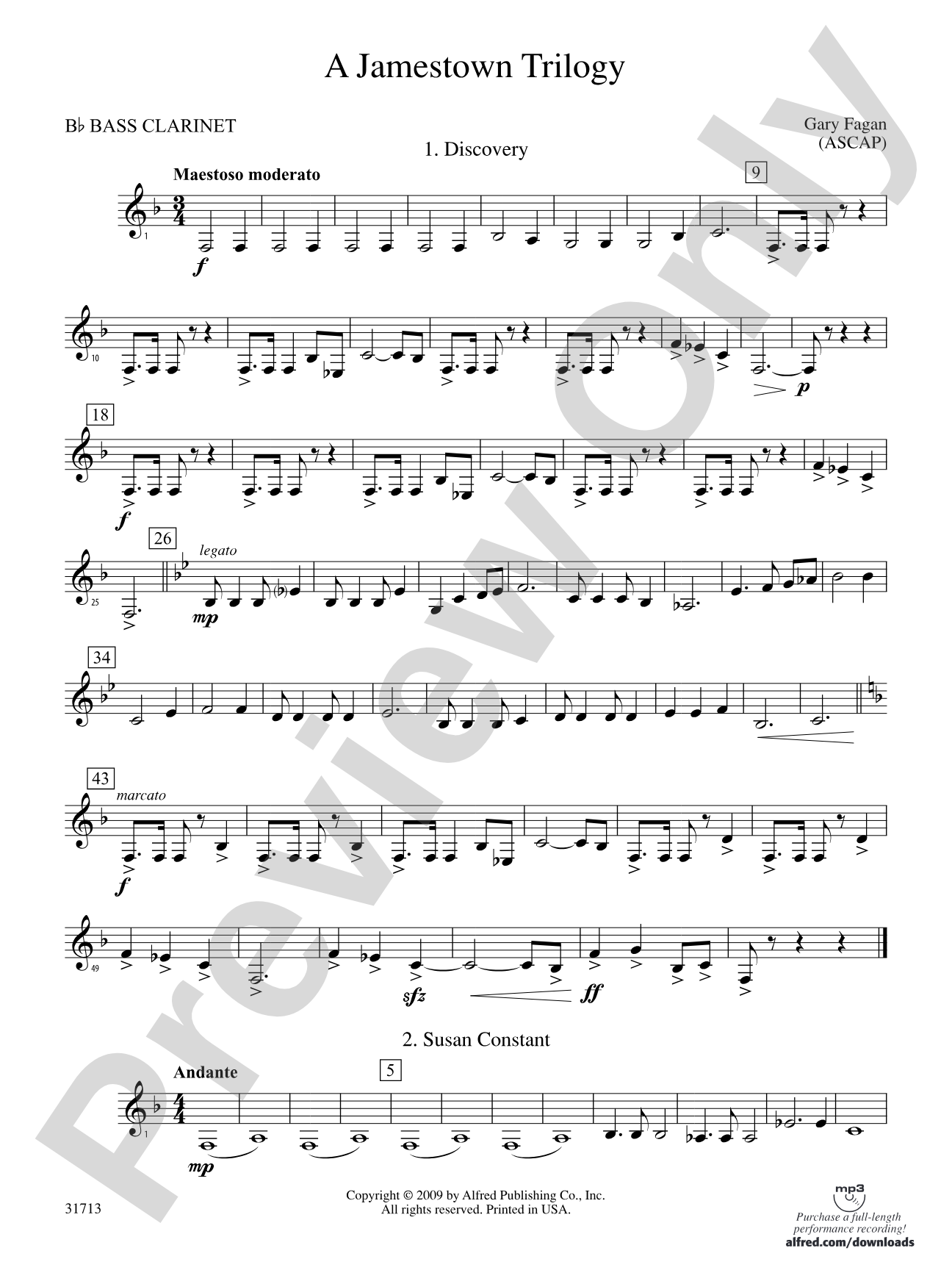 A Jamestown Trilogy: B-flat Bass Clarinet