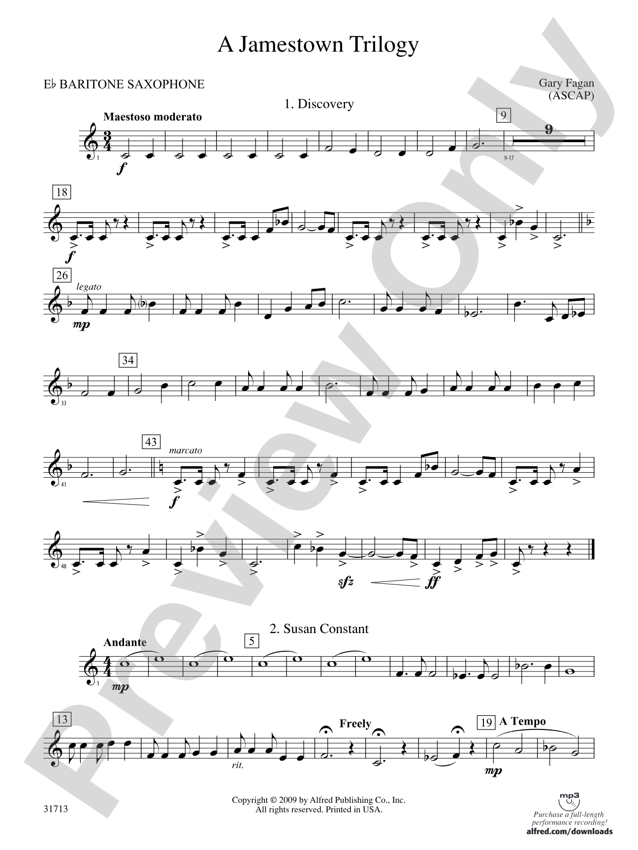 A Jamestown Trilogy: E-flat Baritone Saxophone