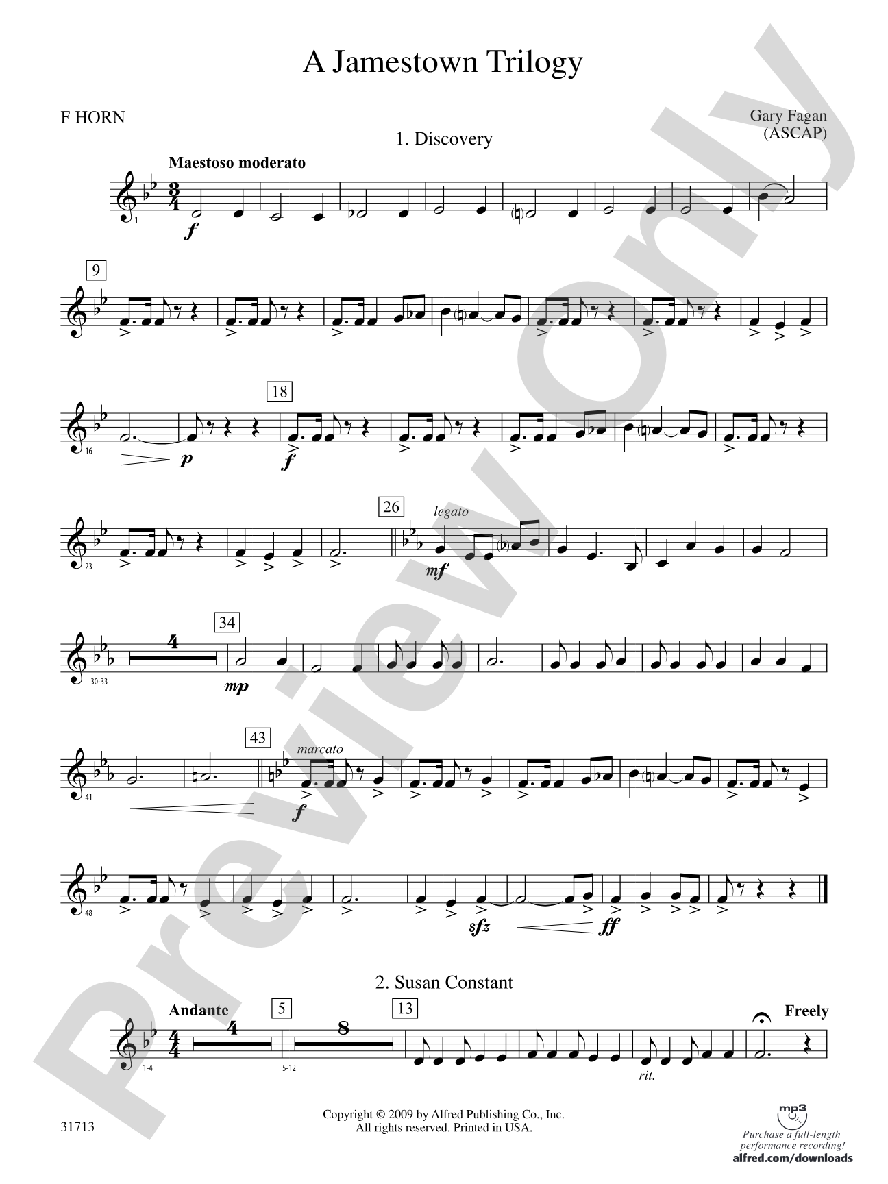 A Jamestown Trilogy: 1st F Horn
