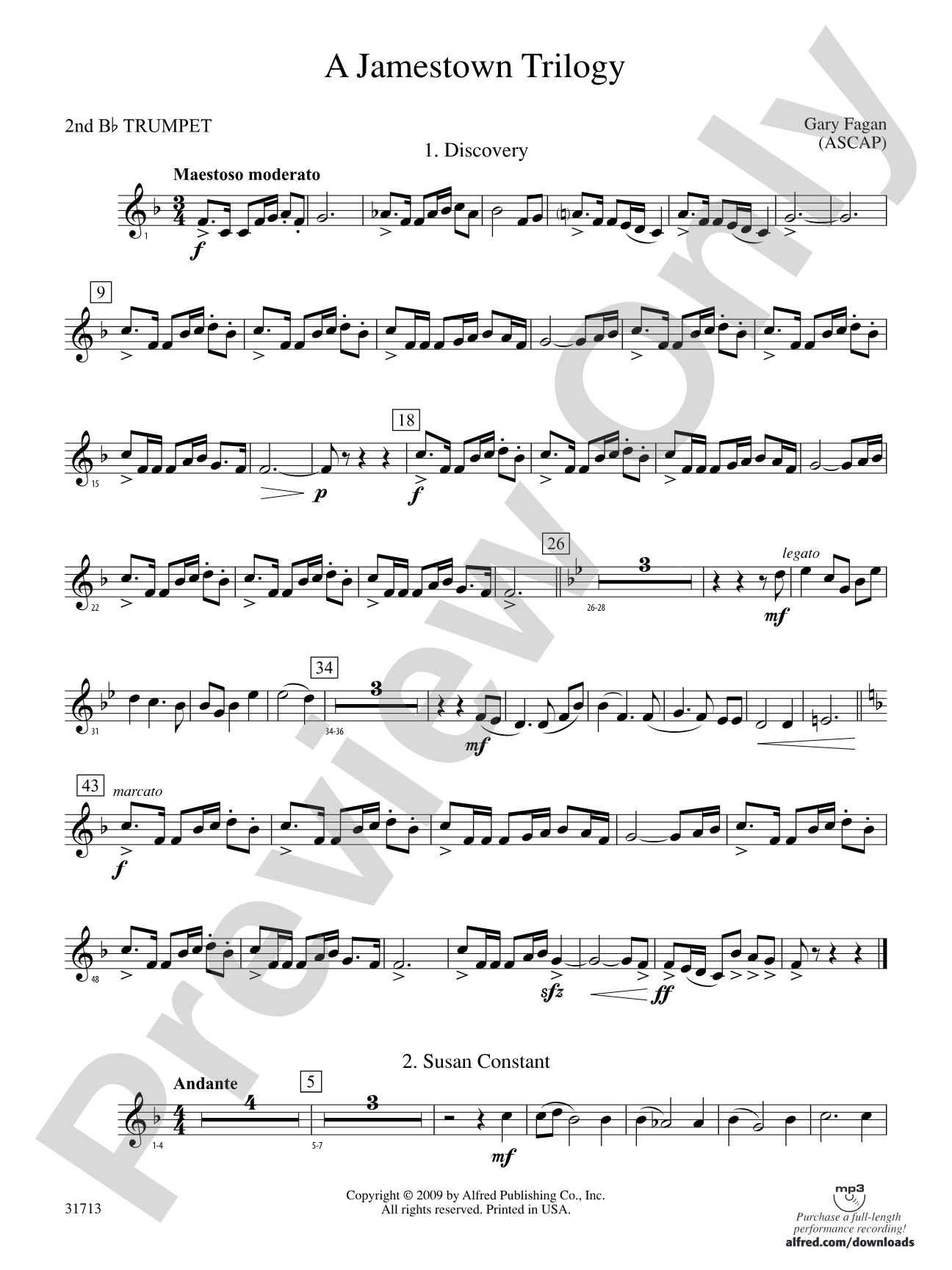 A Jamestown Trilogy: 2nd B-flat Trumpet