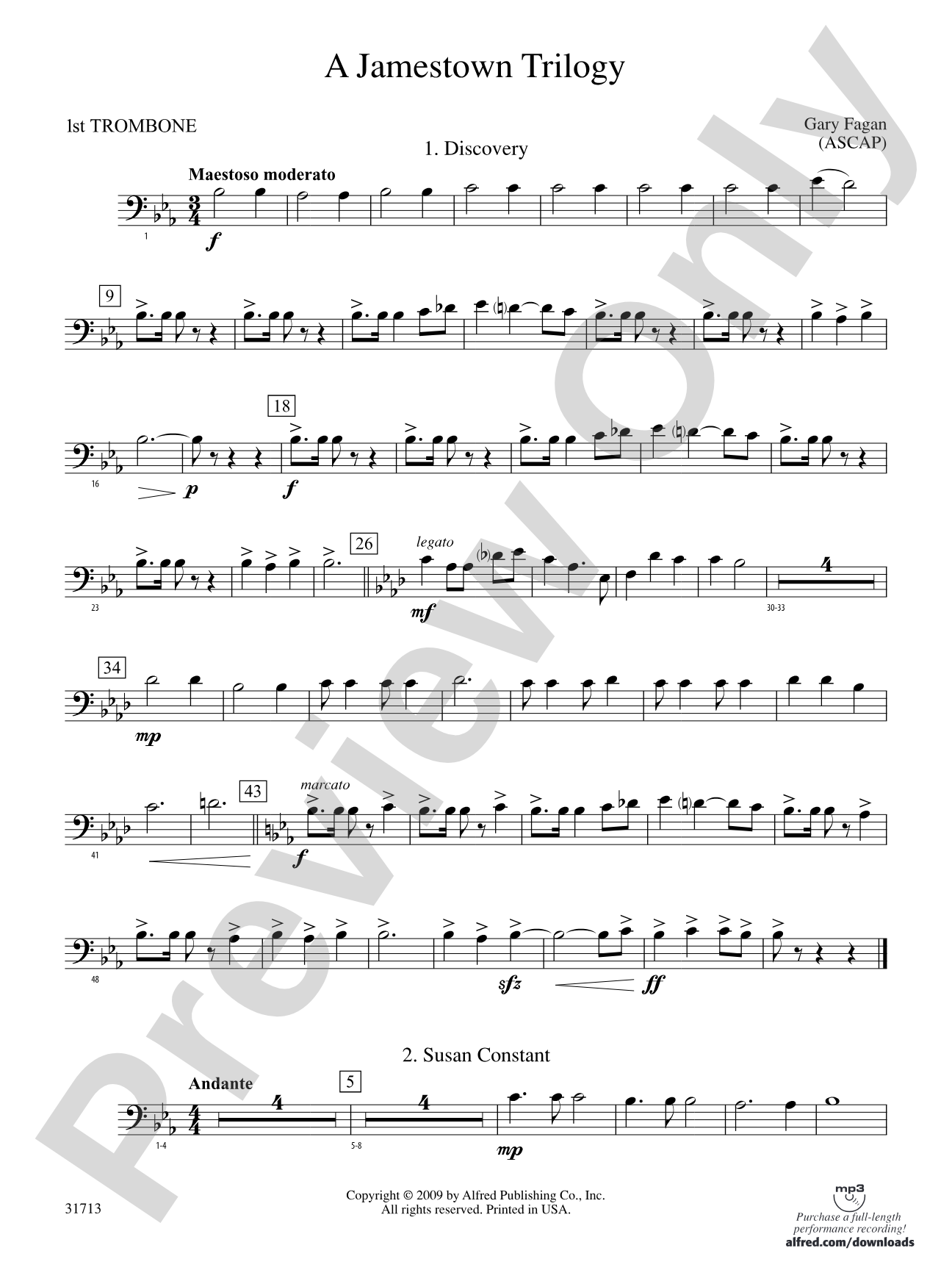 A Jamestown Trilogy: 1st Trombone