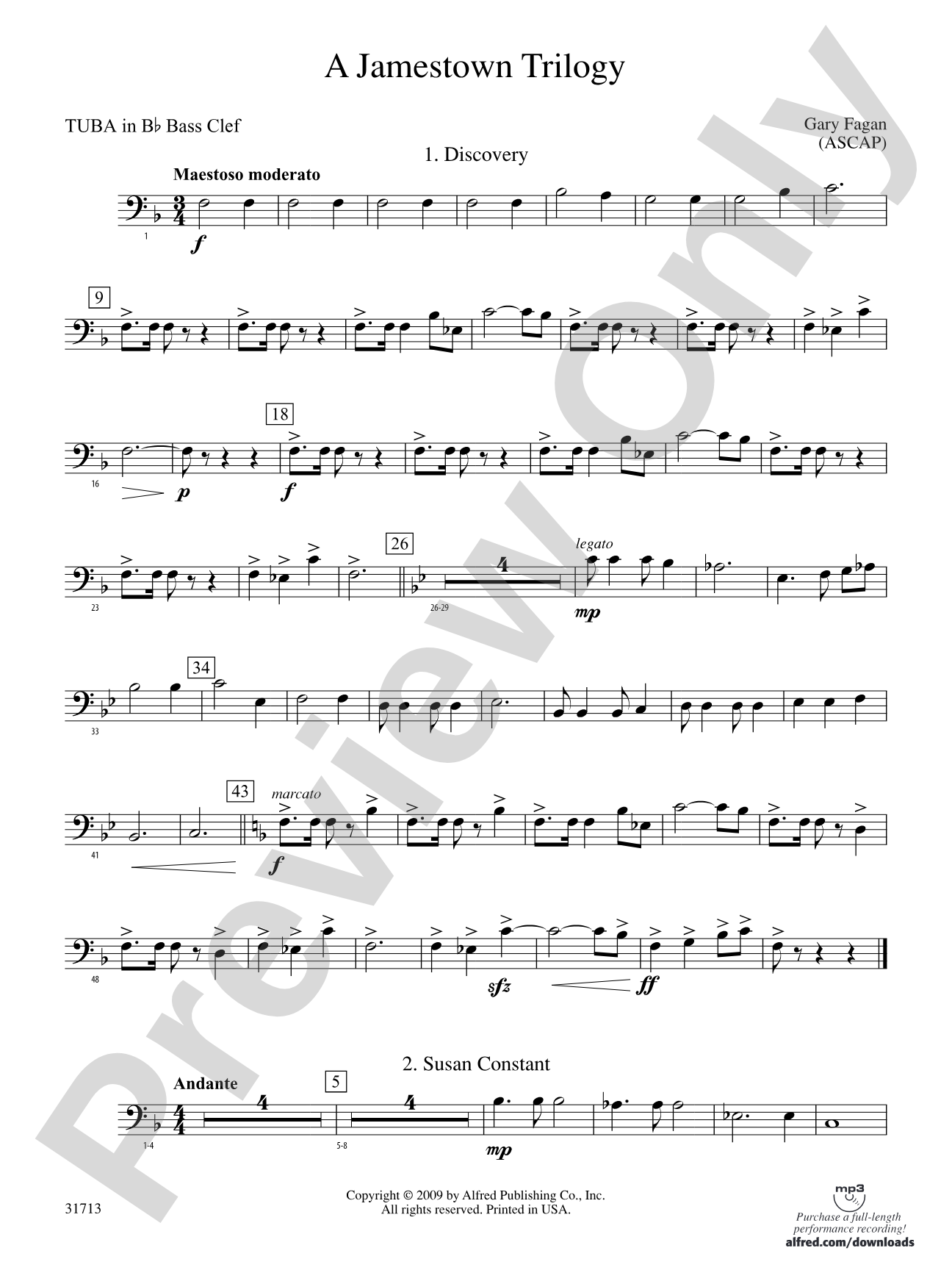 A Jamestown Trilogy: (wp) B-flat Tuba B.C.
